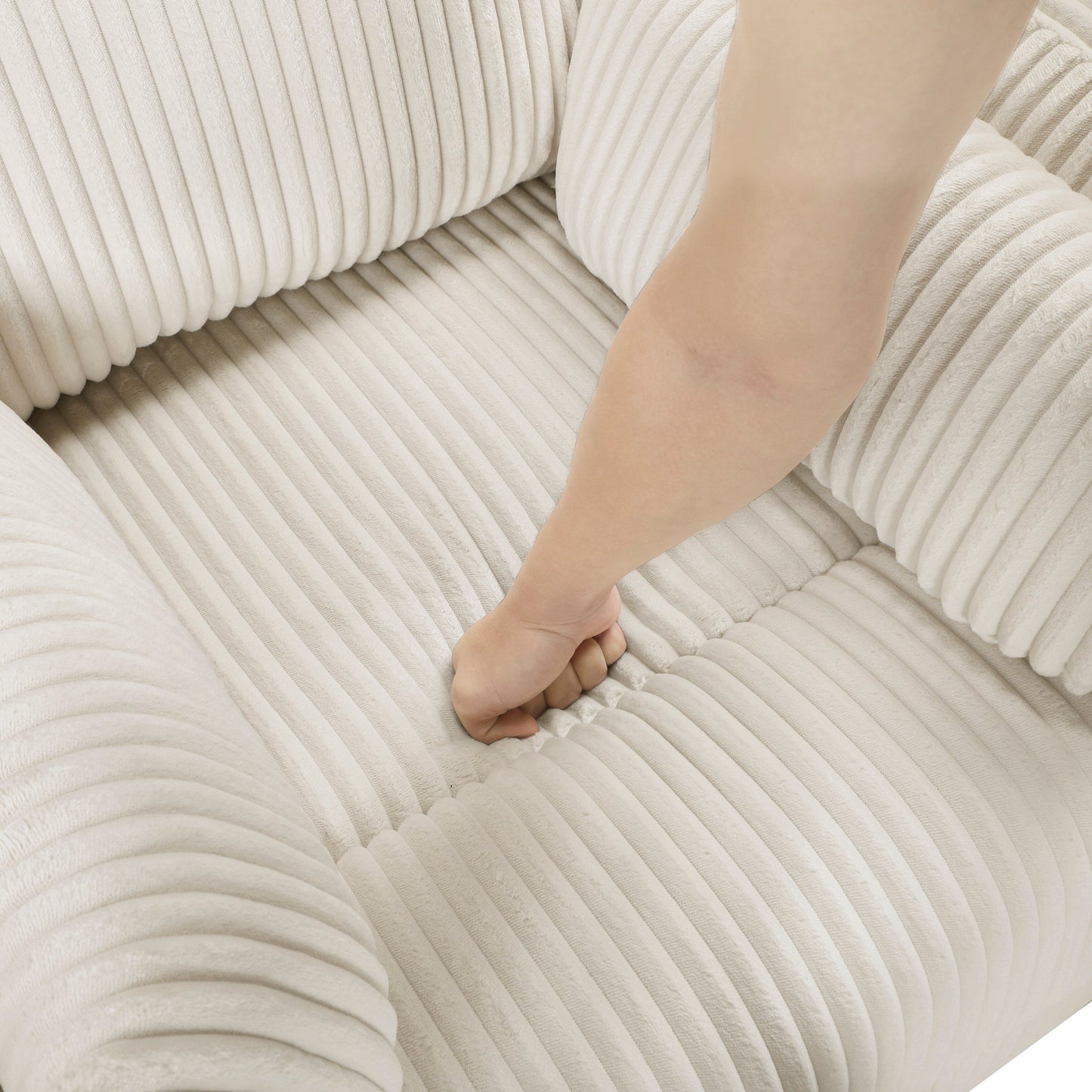 Poltrona reclinabile manuale girevole in velluto a coste Braidy