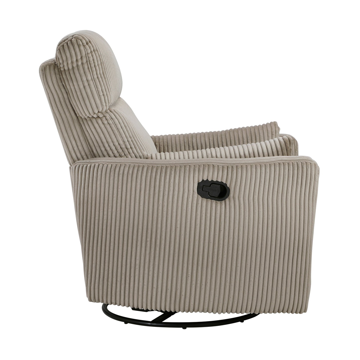 Poltrona reclinabile manuale girevole in velluto a coste Braidy