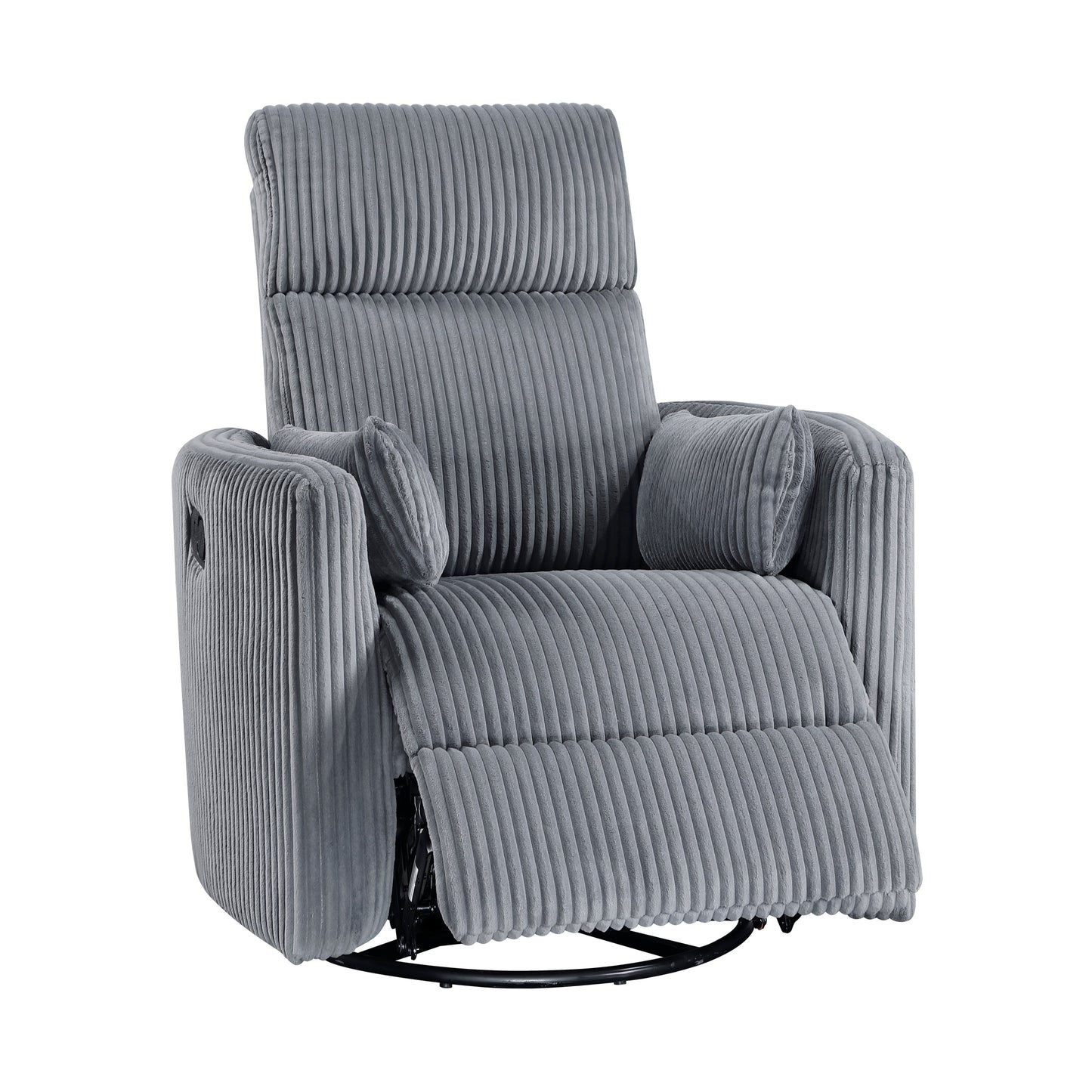 Poltrona reclinabile manuale girevole in velluto a coste Braidy