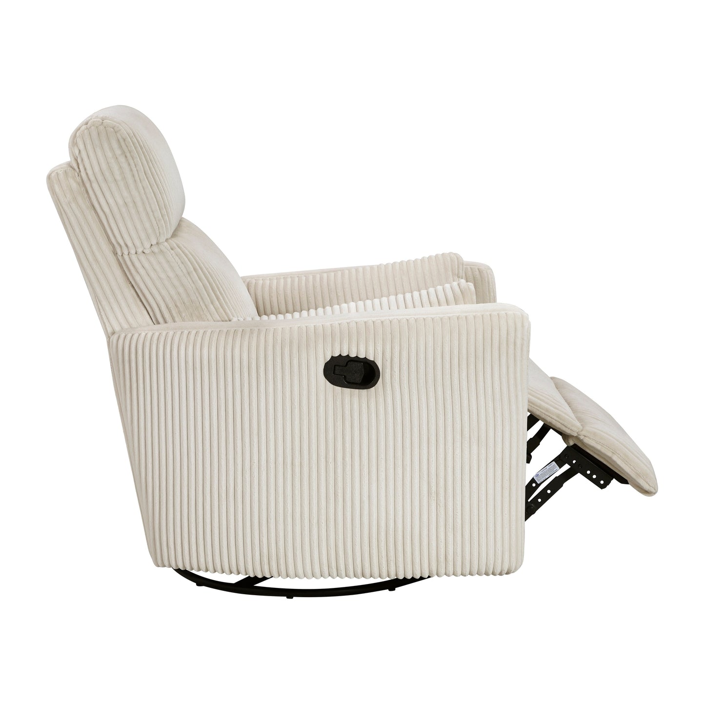 Poltrona reclinabile manuale girevole in velluto a coste Braidy