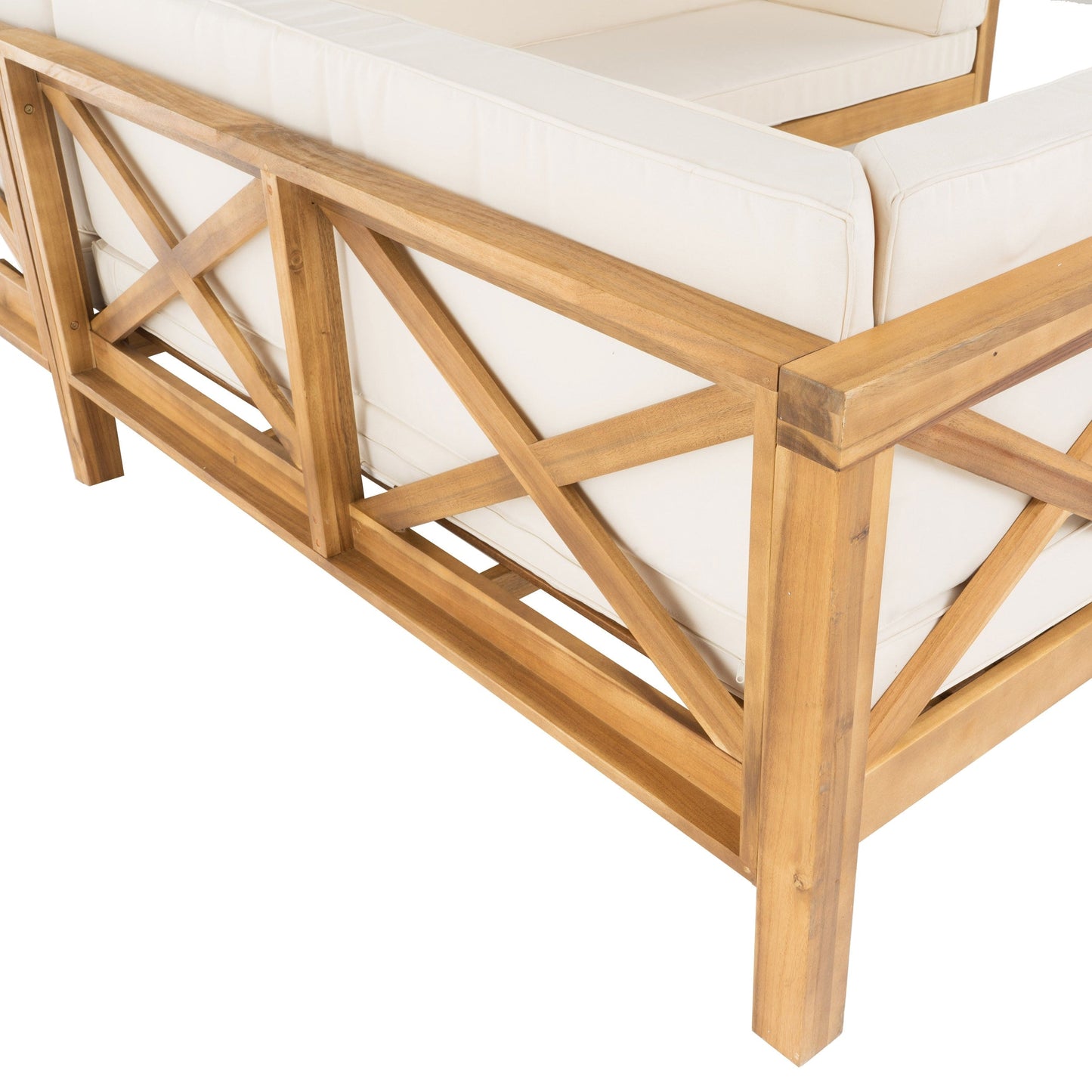 Set da esterno componibile Brava Acacia di Christopher Knight Home - 88,50 L x 88,50 W x 26,50 H