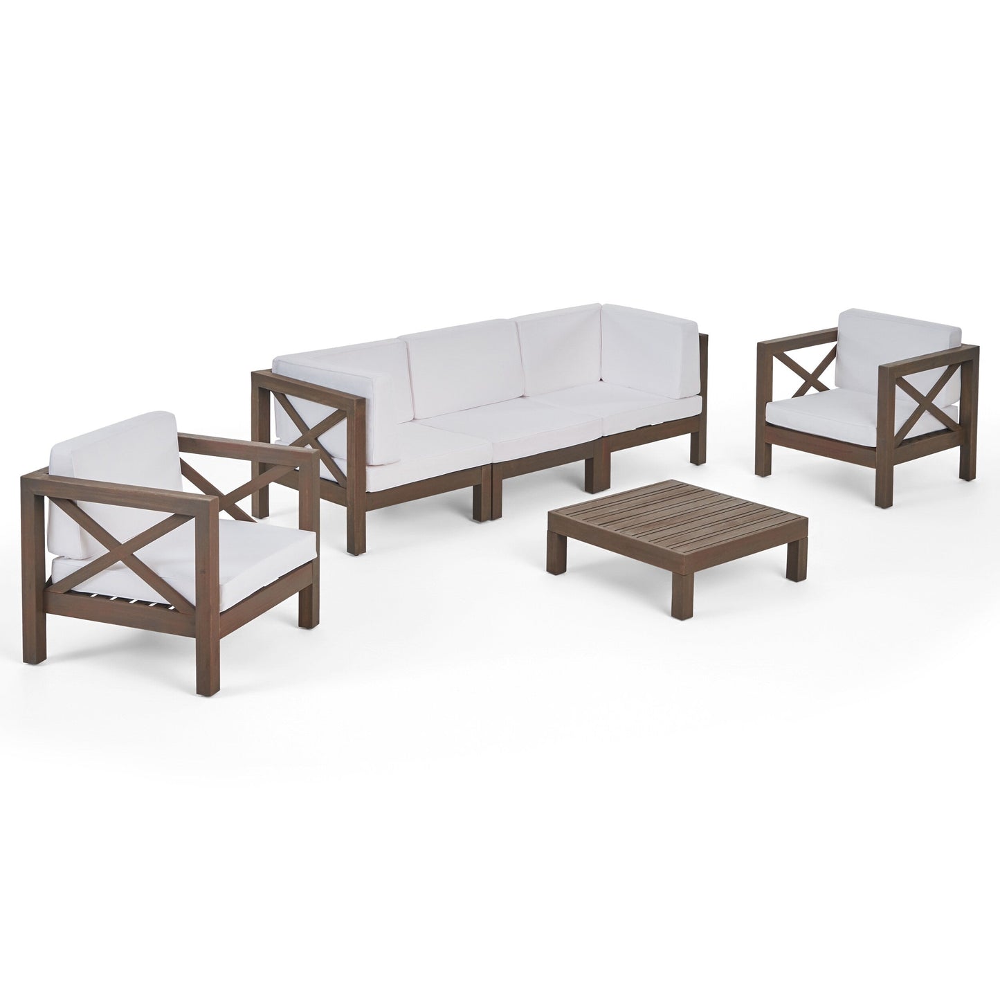Set da esterno Brava in legno di acacia da 6 pezzi di Christopher Knight Home