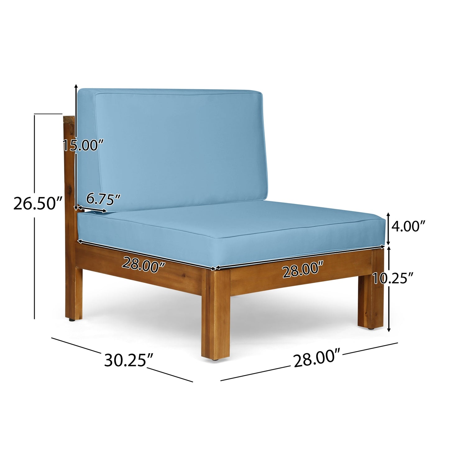 Set da esterno Brava in legno di acacia da 6 pezzi di Christopher Knight Home
