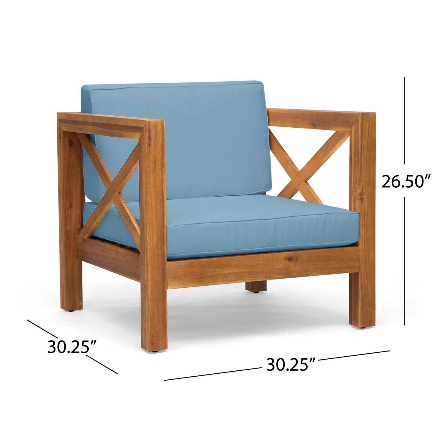 Set da esterno Brava in legno di acacia da 6 pezzi di Christopher Knight Home