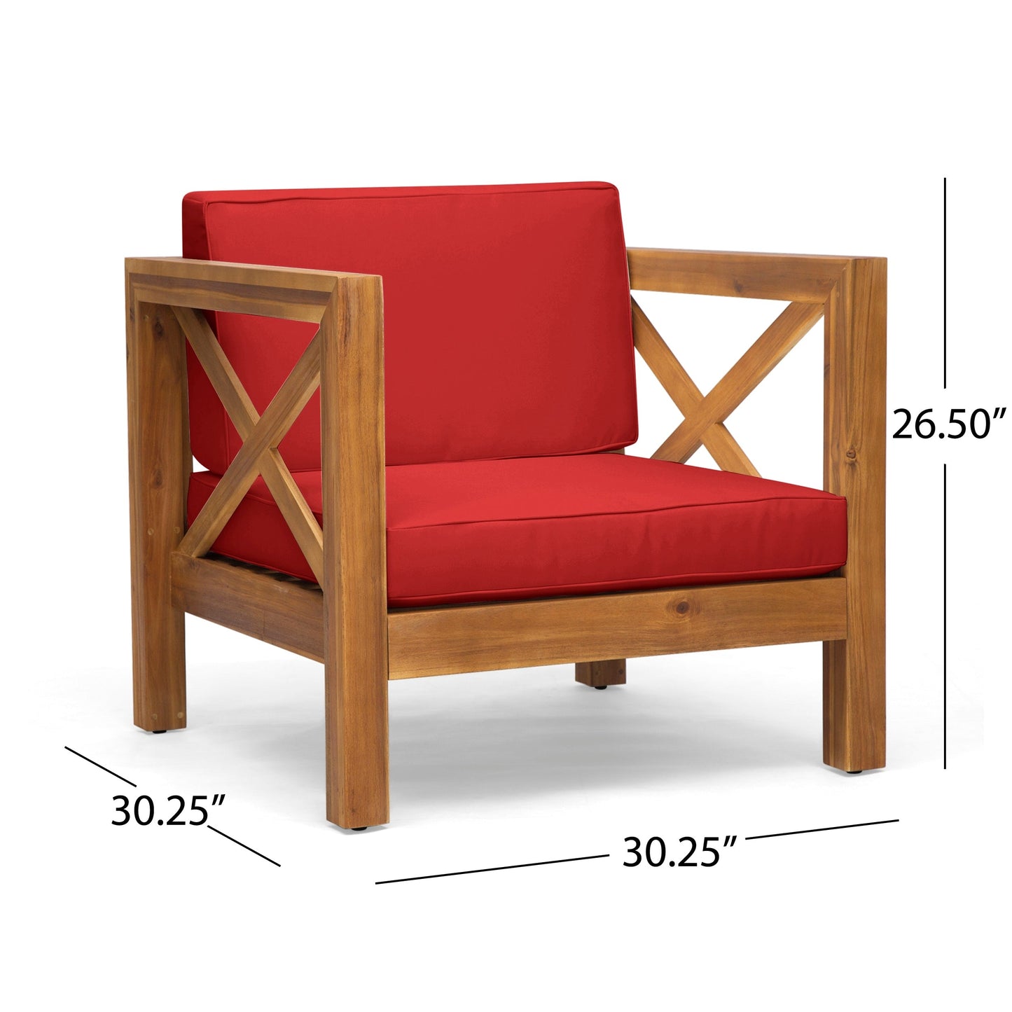Set da esterno Brava in legno di acacia da 6 pezzi di Christopher Knight Home