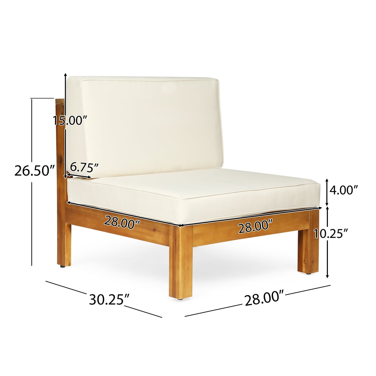 Set da esterno Brava in legno di acacia da 6 pezzi di Christopher Knight Home