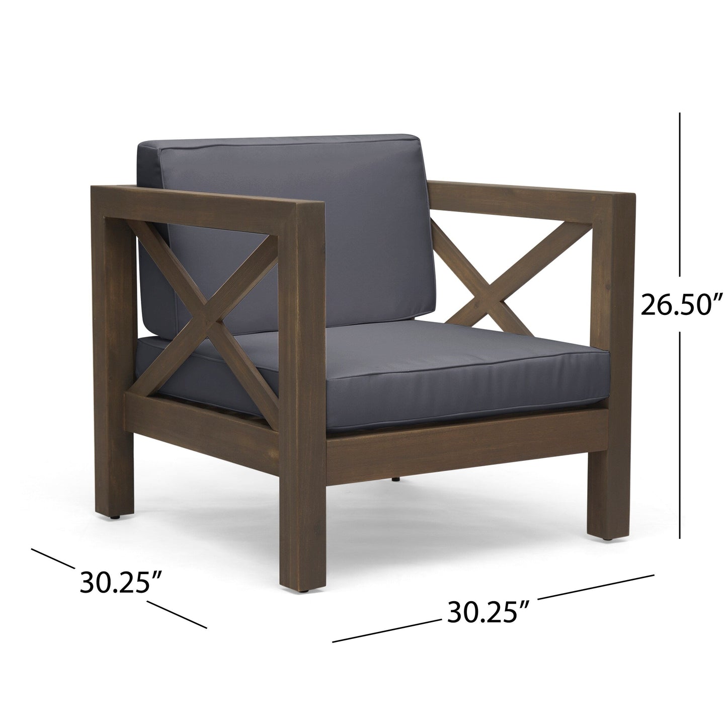 Set da esterno Brava in legno di acacia da 6 pezzi di Christopher Knight Home
