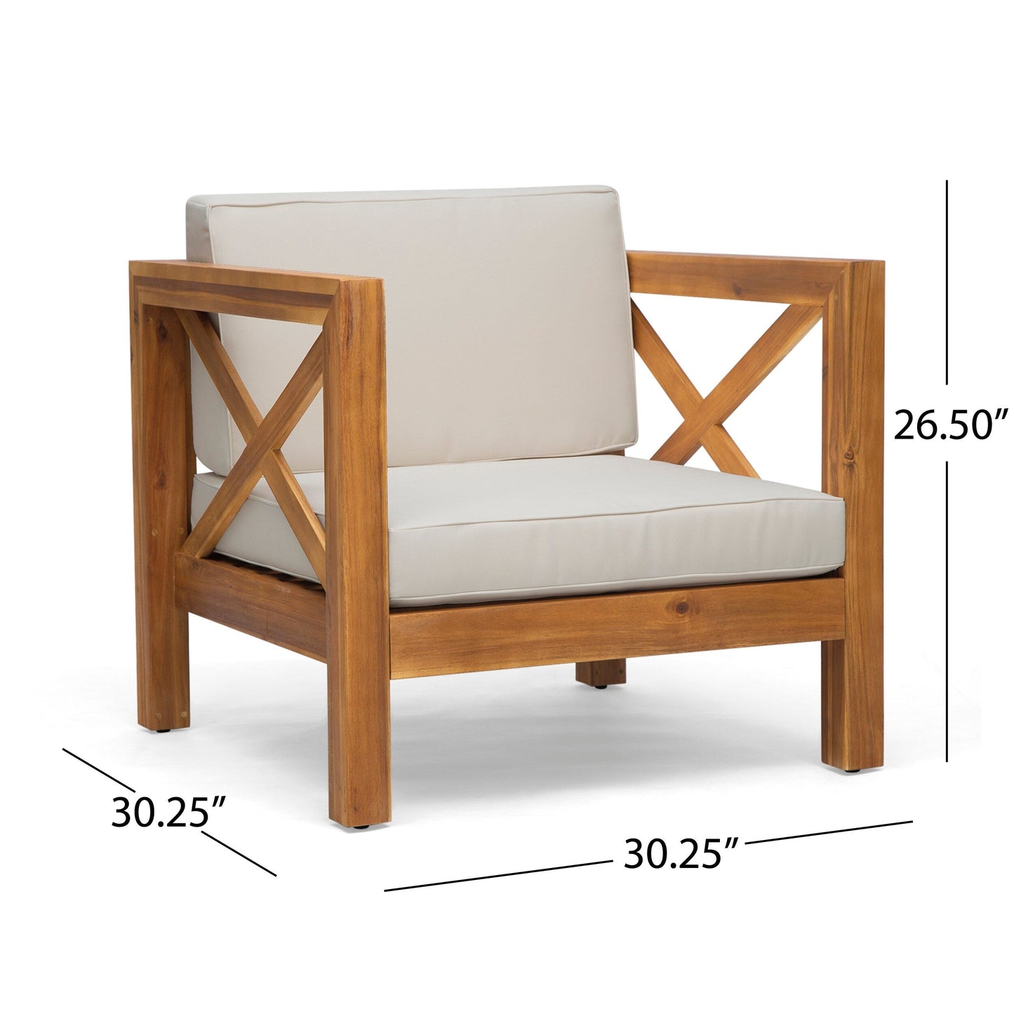 Set da esterno Brava in legno di acacia da 6 pezzi di Christopher Knight Home