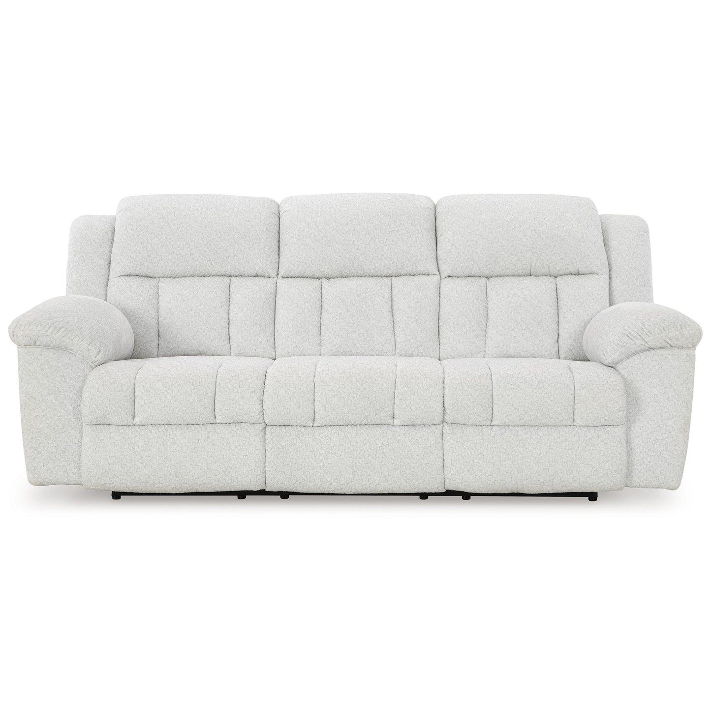 Divano reclinabile manuale Briar in poliestere bianco, braccioli con cuscino superiore, 91 pollici
