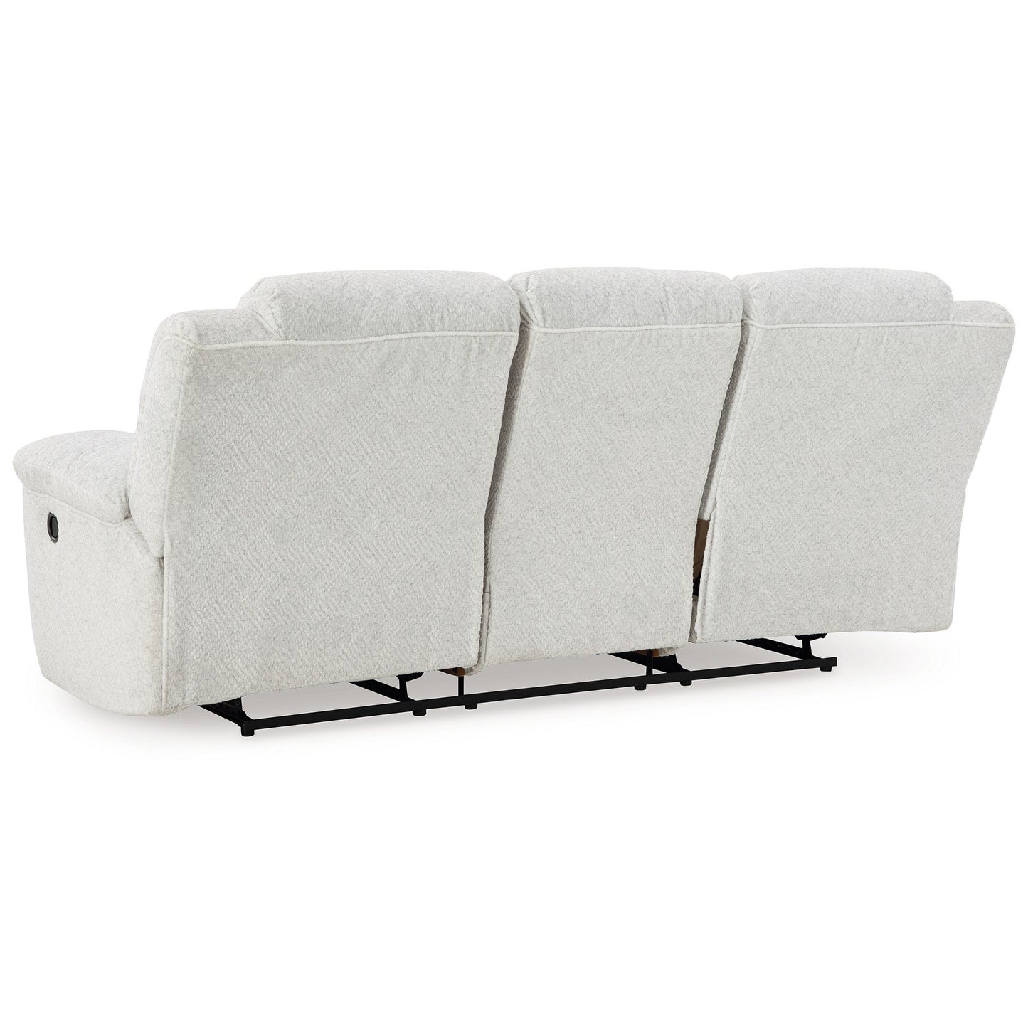 Divano reclinabile manuale Briar in poliestere bianco, braccioli con cuscino superiore, 91 pollici