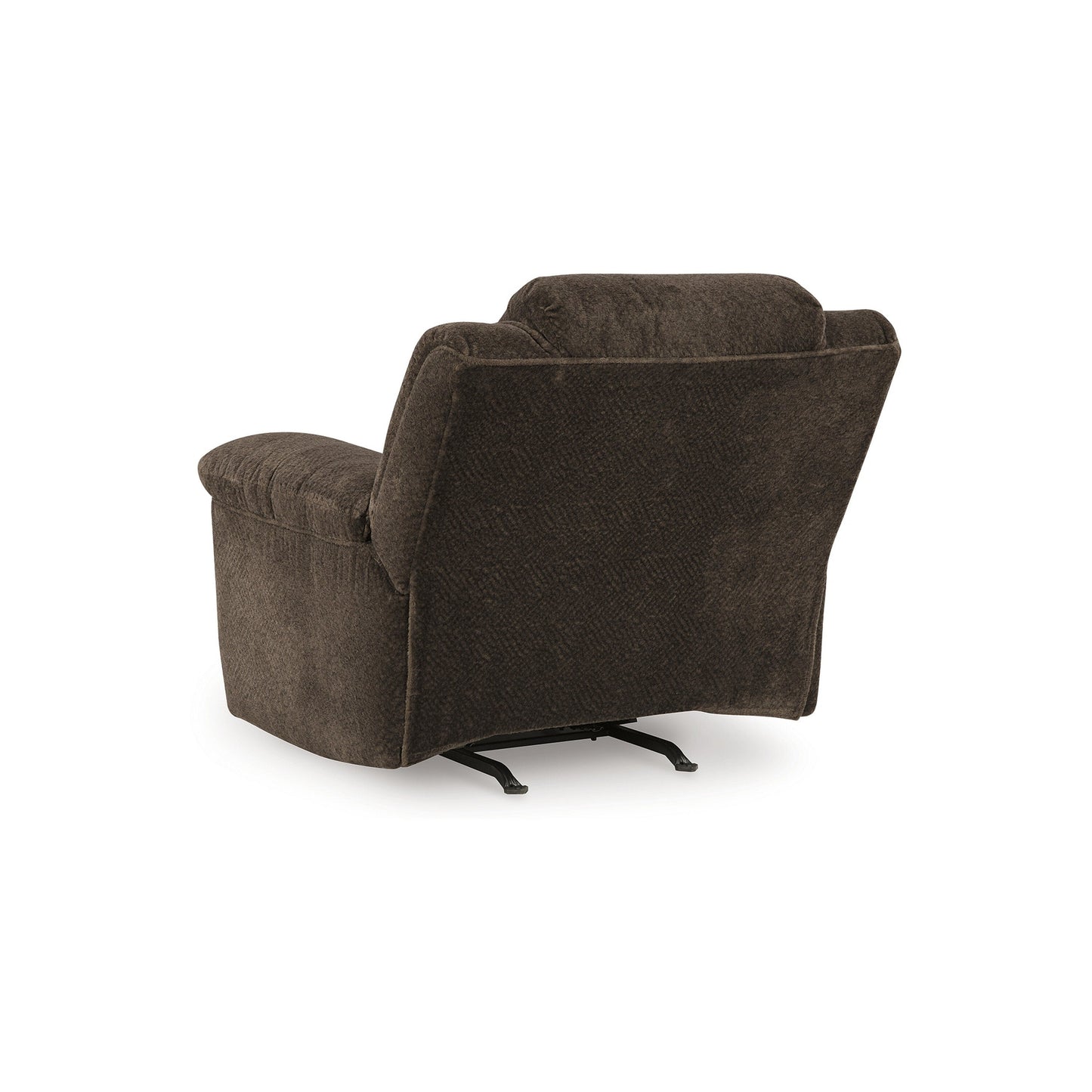 Poltrona reclinabile manuale Briar, in poliestere marrone, braccioli con cuscino