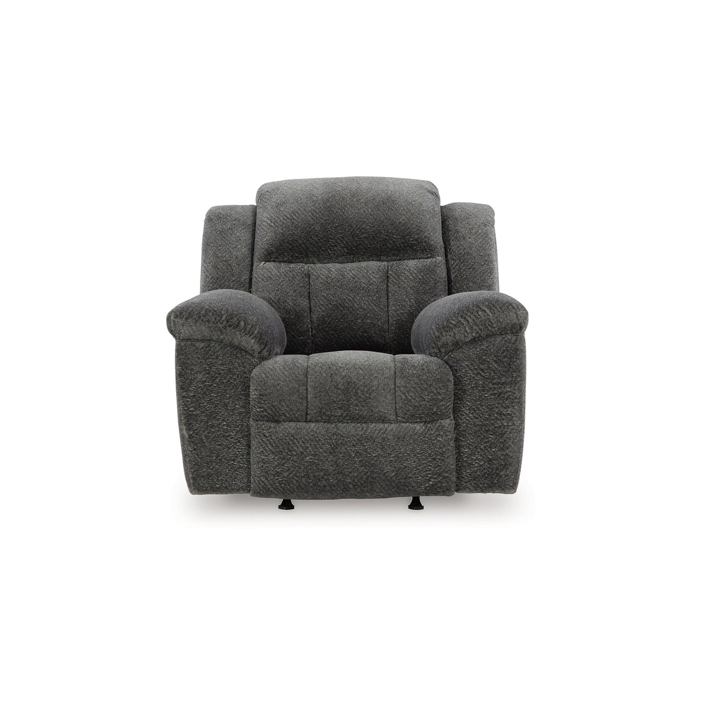 Poltrona reclinabile manuale Briar, poliestere grigio scuro, braccioli con cuscino