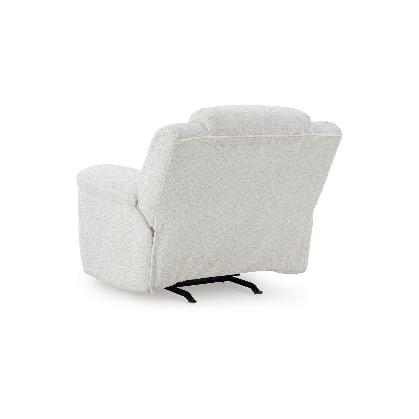 Poltrona reclinabile manuale Briar, in poliestere bianco, braccioli con cuscino