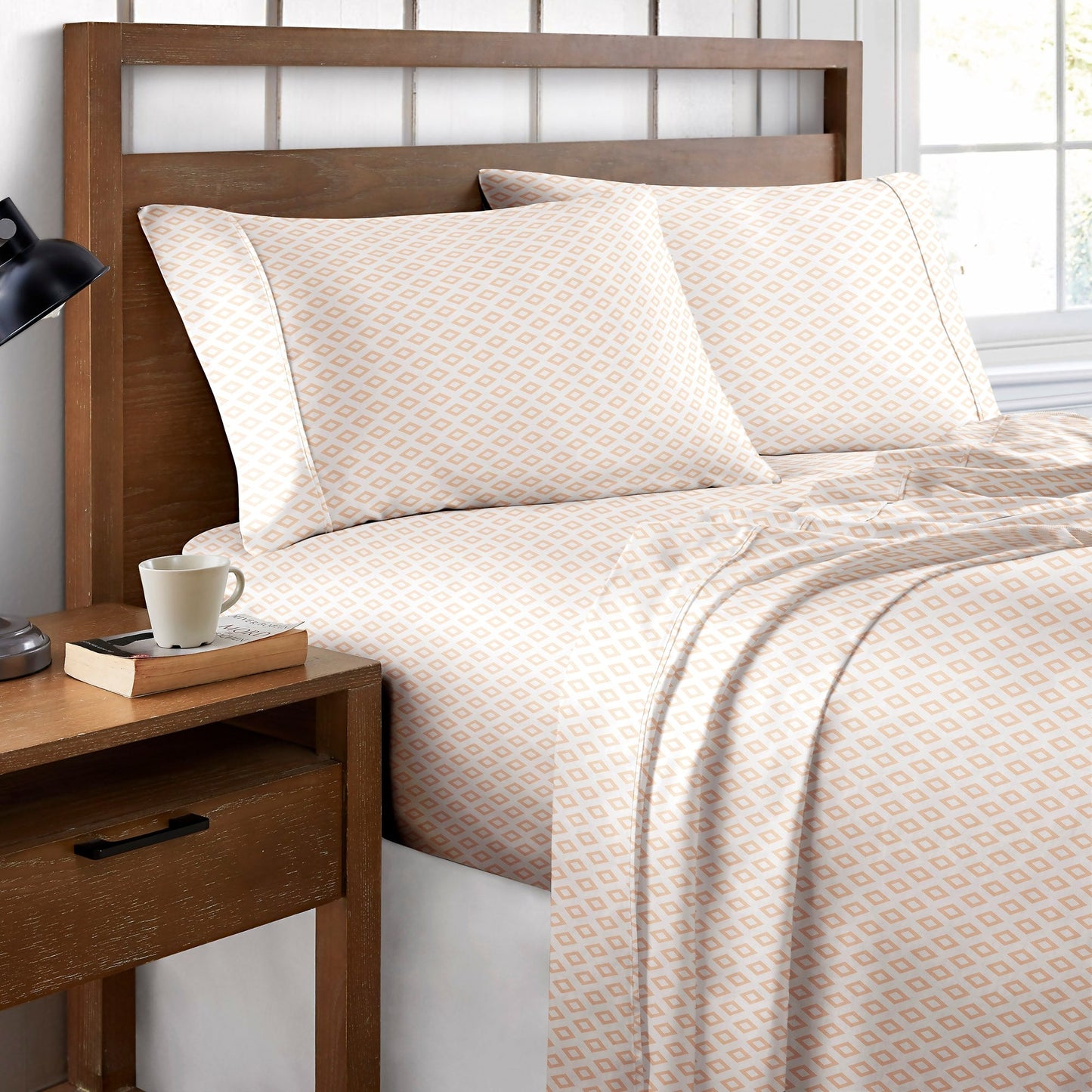 Set di lenzuola stampate in percalle di cotone Brielle Home