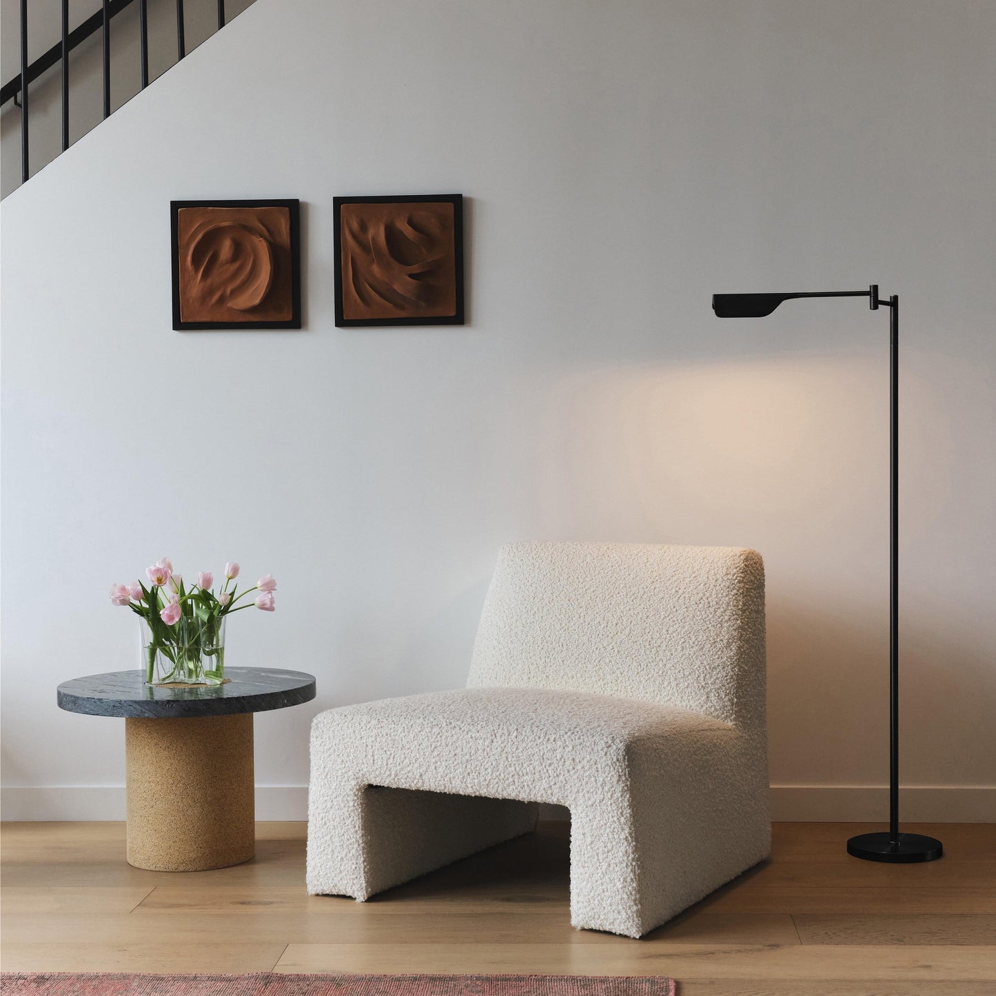 Lampada da terra a LED Brightech Leaf da 53 pollici con dimmer industriale a 3 vie e paralume Empire in metallo ottone