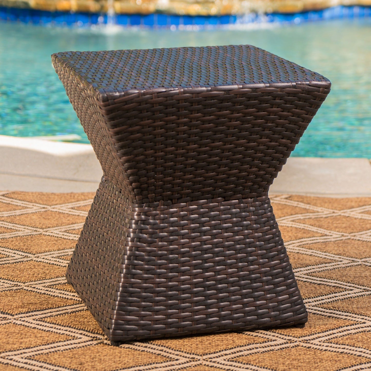 Set da salotto quadrato in vimini Bristol Outdoor da 3 pezzi di Christopher Knight Home