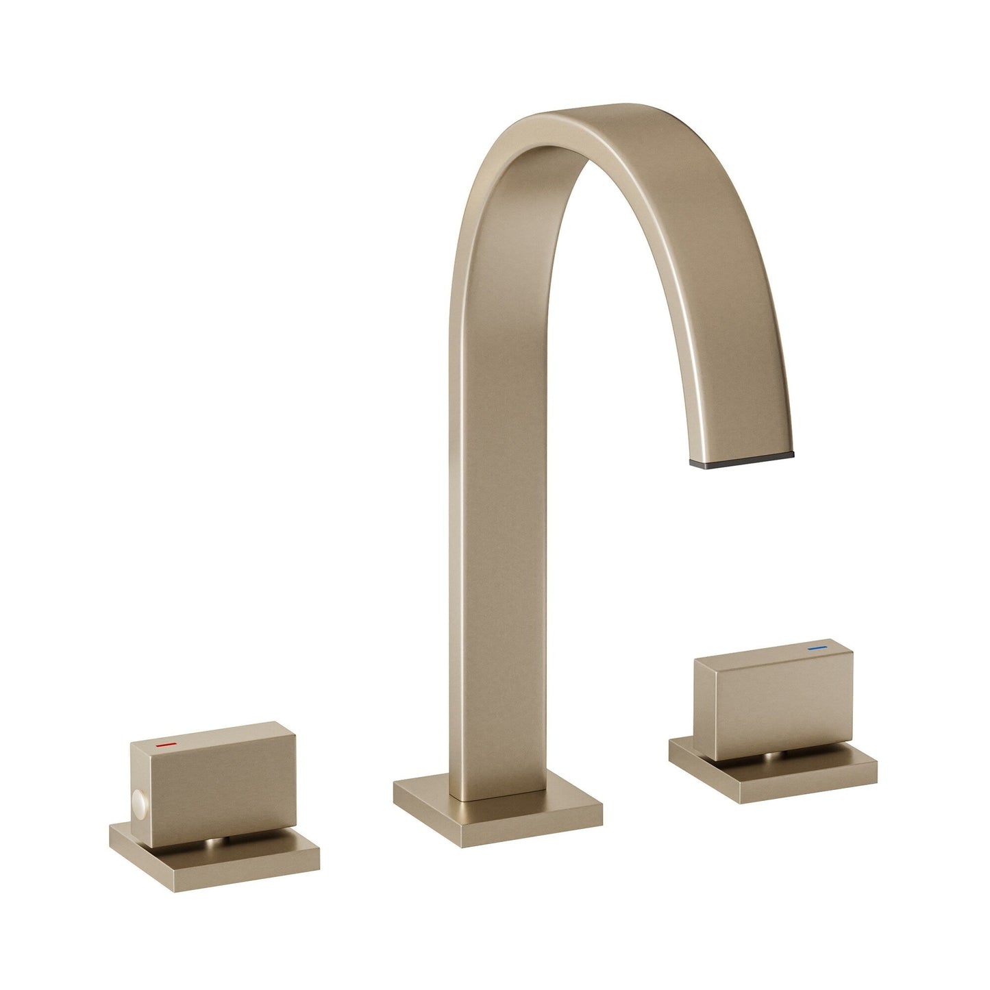 Rubinetto per lavabo da bagno a 3 fori con doppia maniglia, finitura oro spazzolato