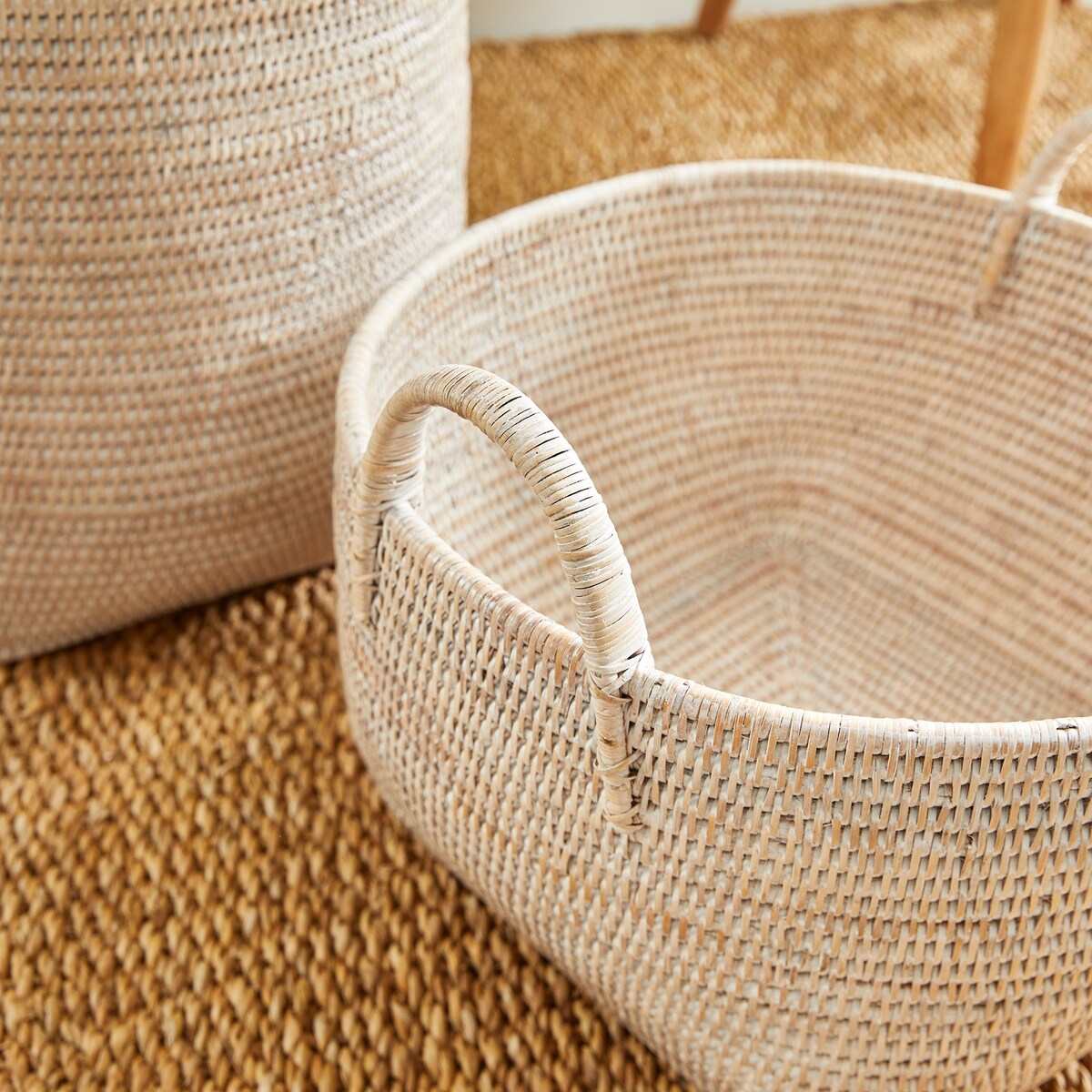 Cestini da frutteto in rattan birmano, set da 2