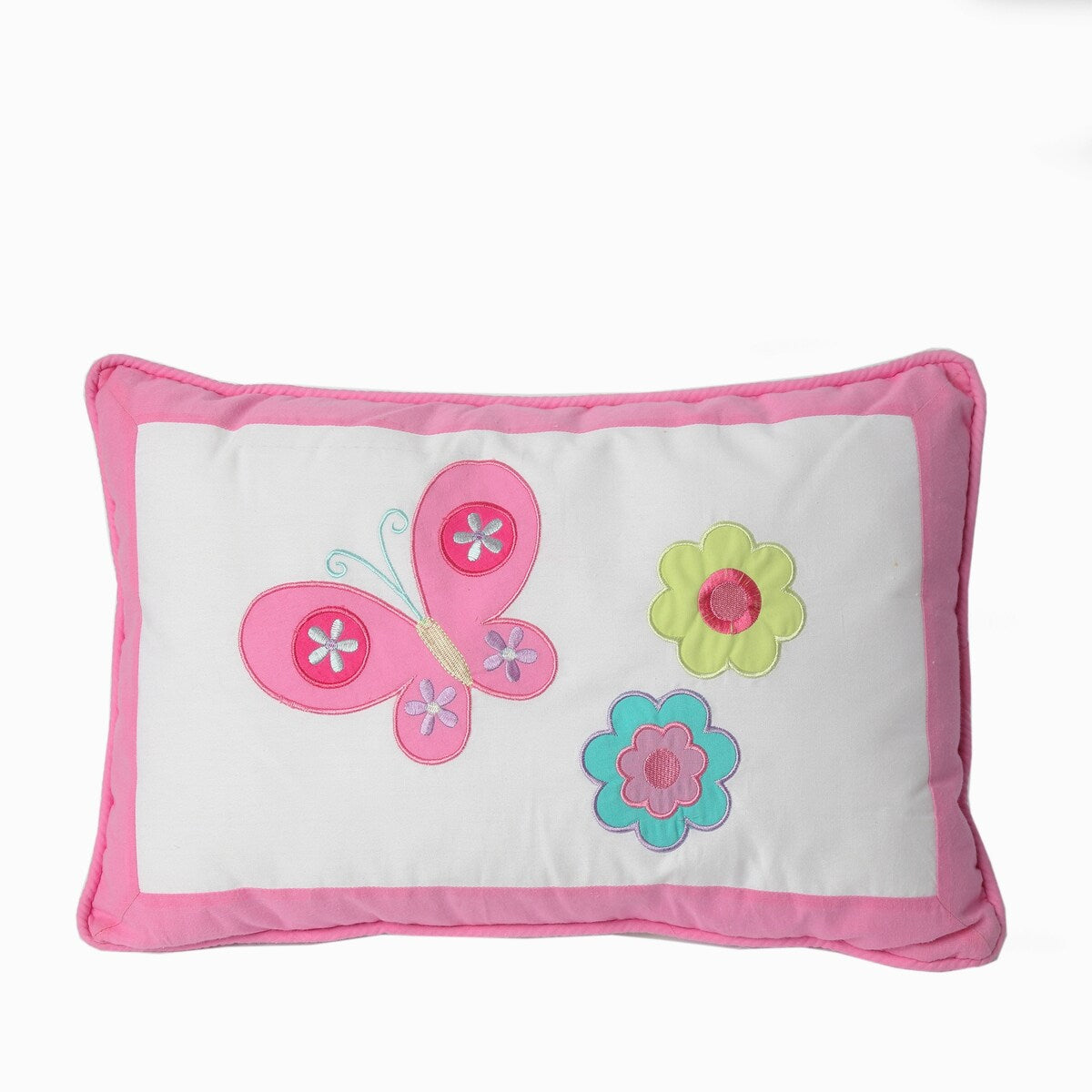 Set di biancheria da letto con trapunta rosa e fiori di farfalla