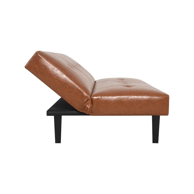Collezione Ultimate Futon Sofa: Divano Futon con braccioli e portabicchieri, Divano imbottito con bottoni e gambe in legno