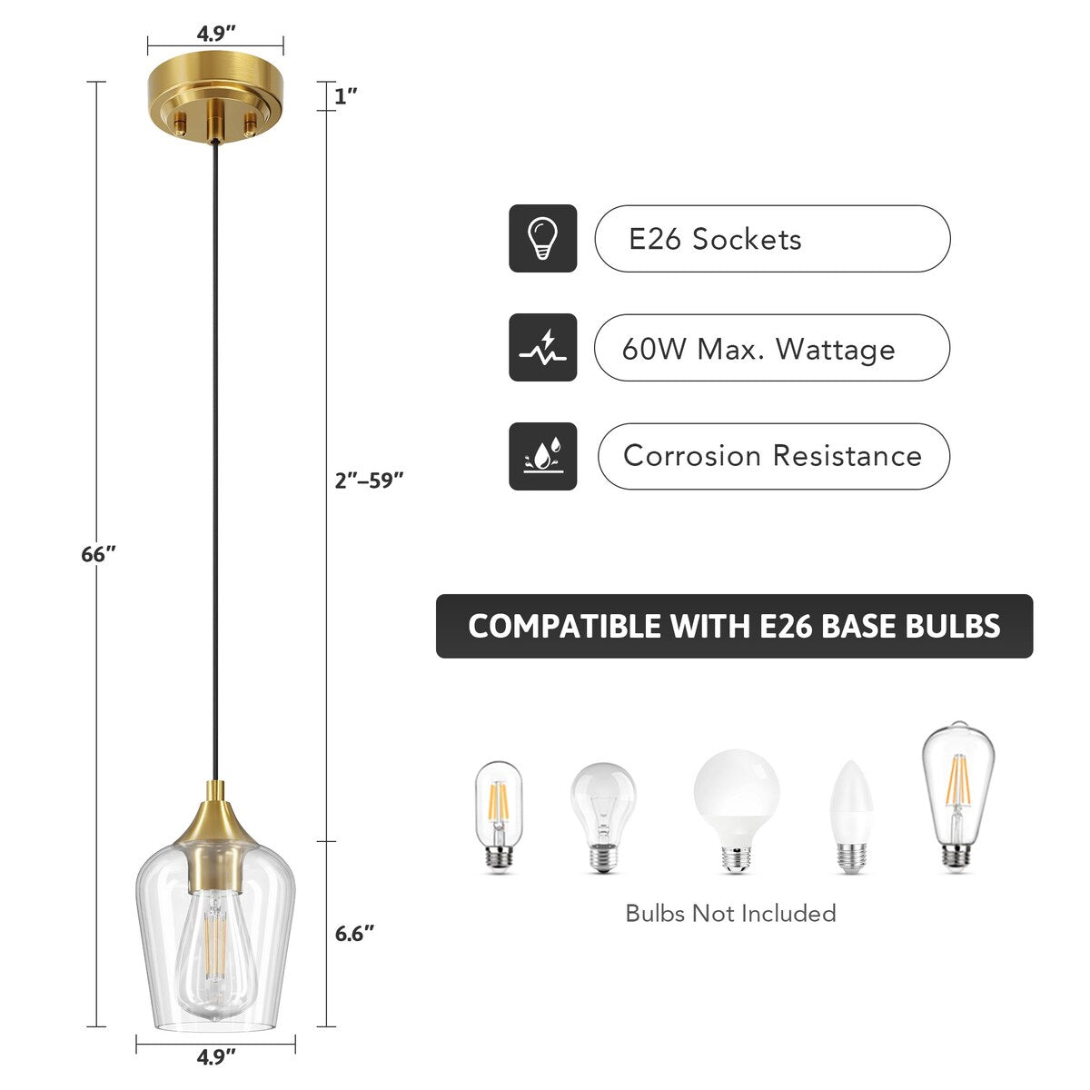 Lampada a sospensione CO-Z a 1 luce con altezza regolabile