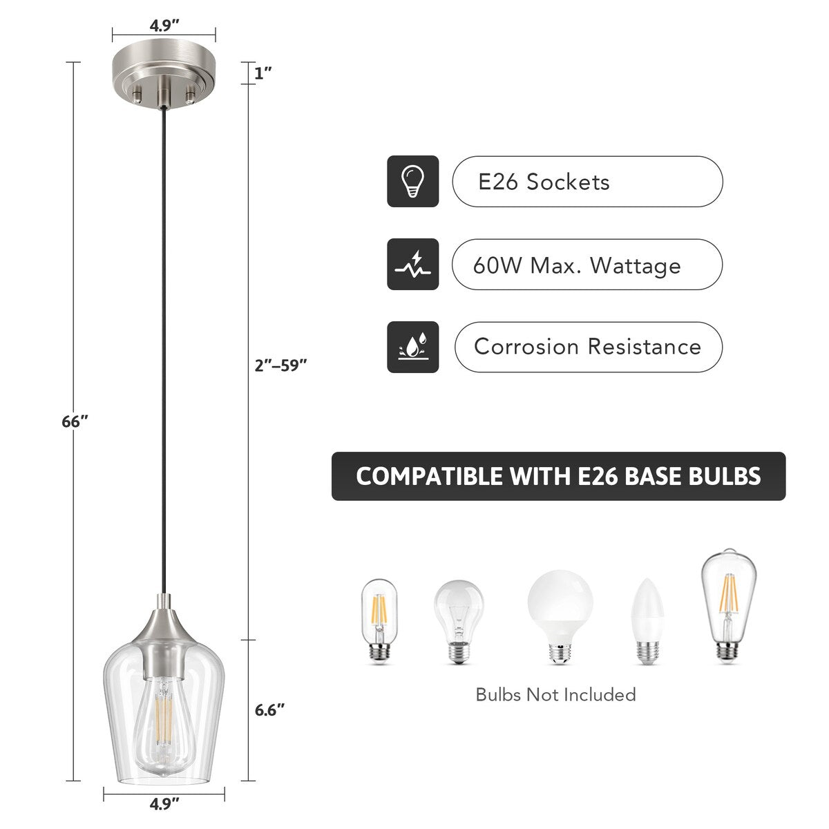 Lampada a sospensione CO-Z a 1 luce con altezza regolabile