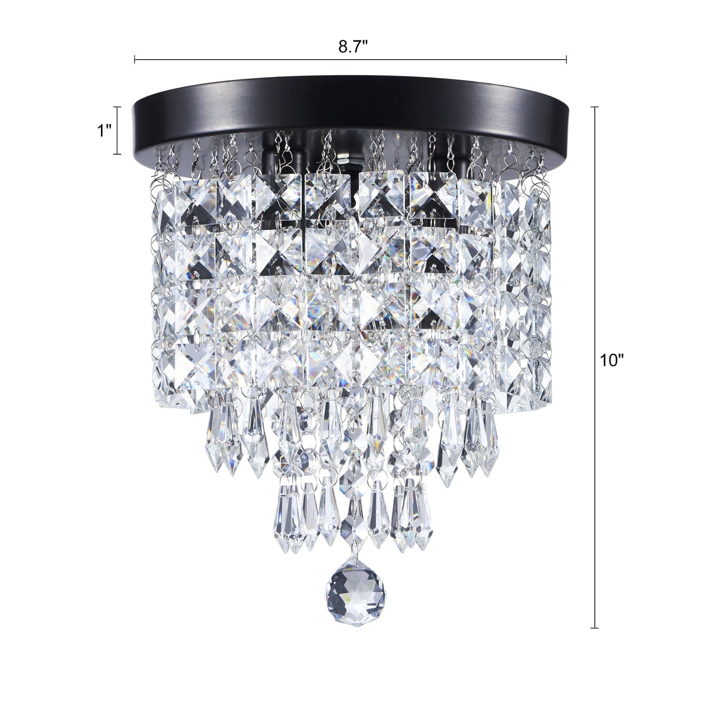 Lampadario in cristallo mini a 3 luci CO-Z con cristalli a goccia