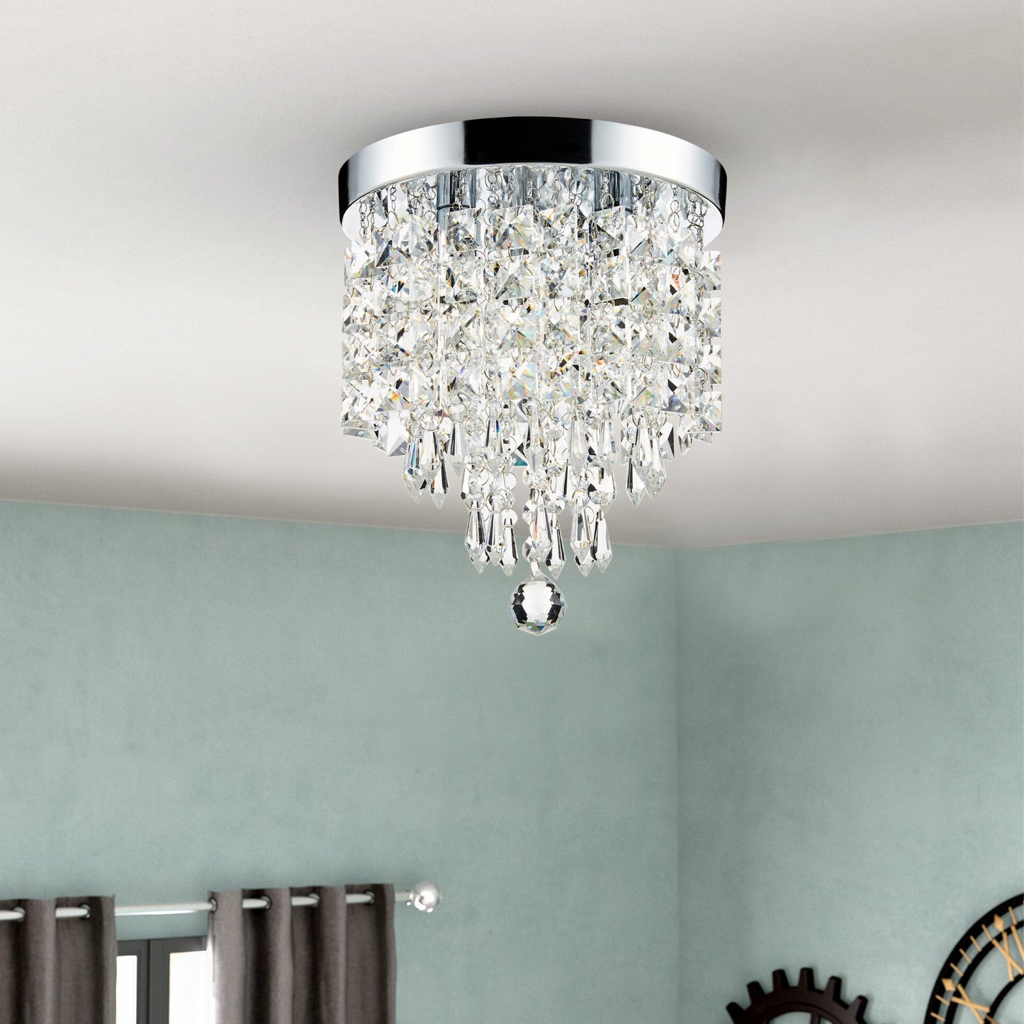 Lampadario in cristallo mini a 3 luci CO-Z con cristalli a goccia