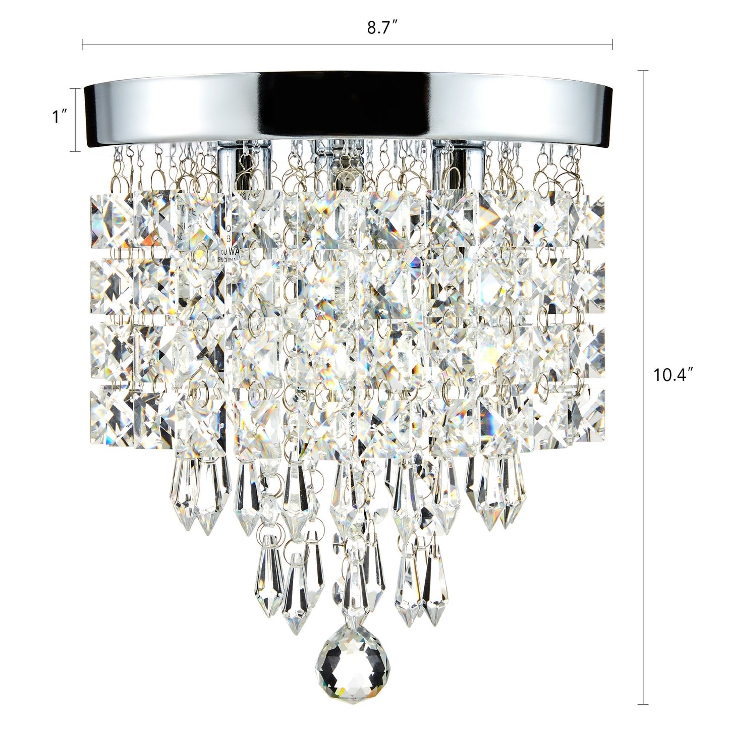 Lampadario in cristallo mini a 3 luci CO-Z con cristalli a goccia
