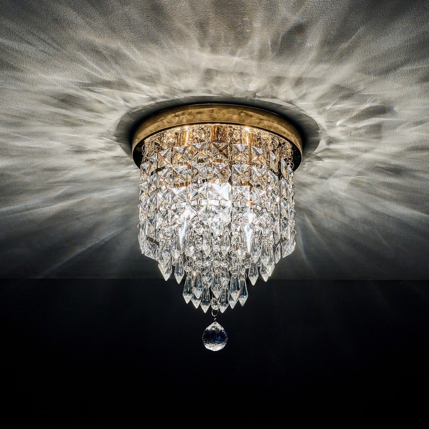 Lampadario in cristallo mini a 3 luci CO-Z con cristalli a goccia