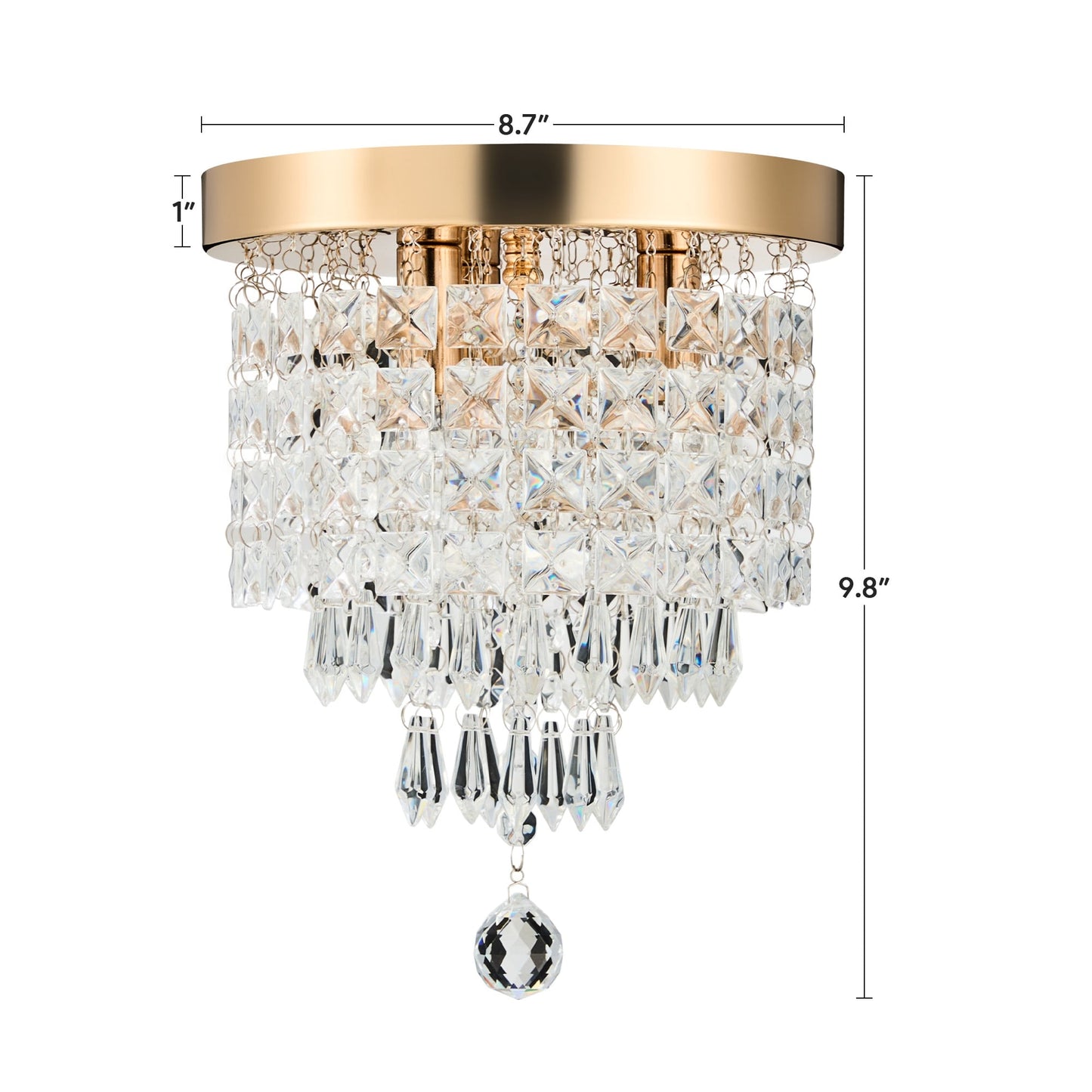 Lampadario in cristallo mini a 3 luci CO-Z con cristalli a goccia