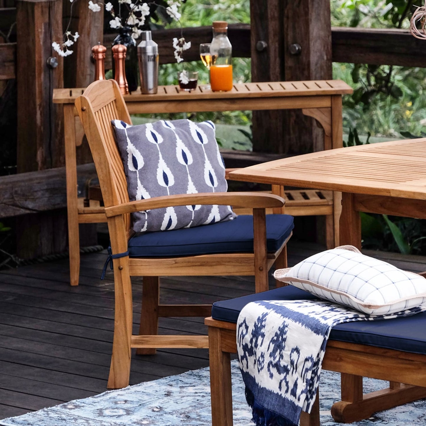 Set da pranzo estensibile da esterno Cambridge Casual Caterina in teak, 6 pezzi