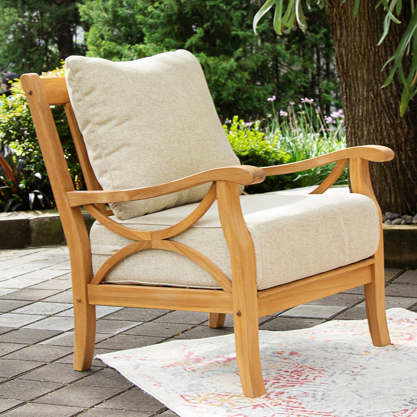 Set da conversazione per esterni Cambridge Casual Lowell in legno di teak da 5 pezzi