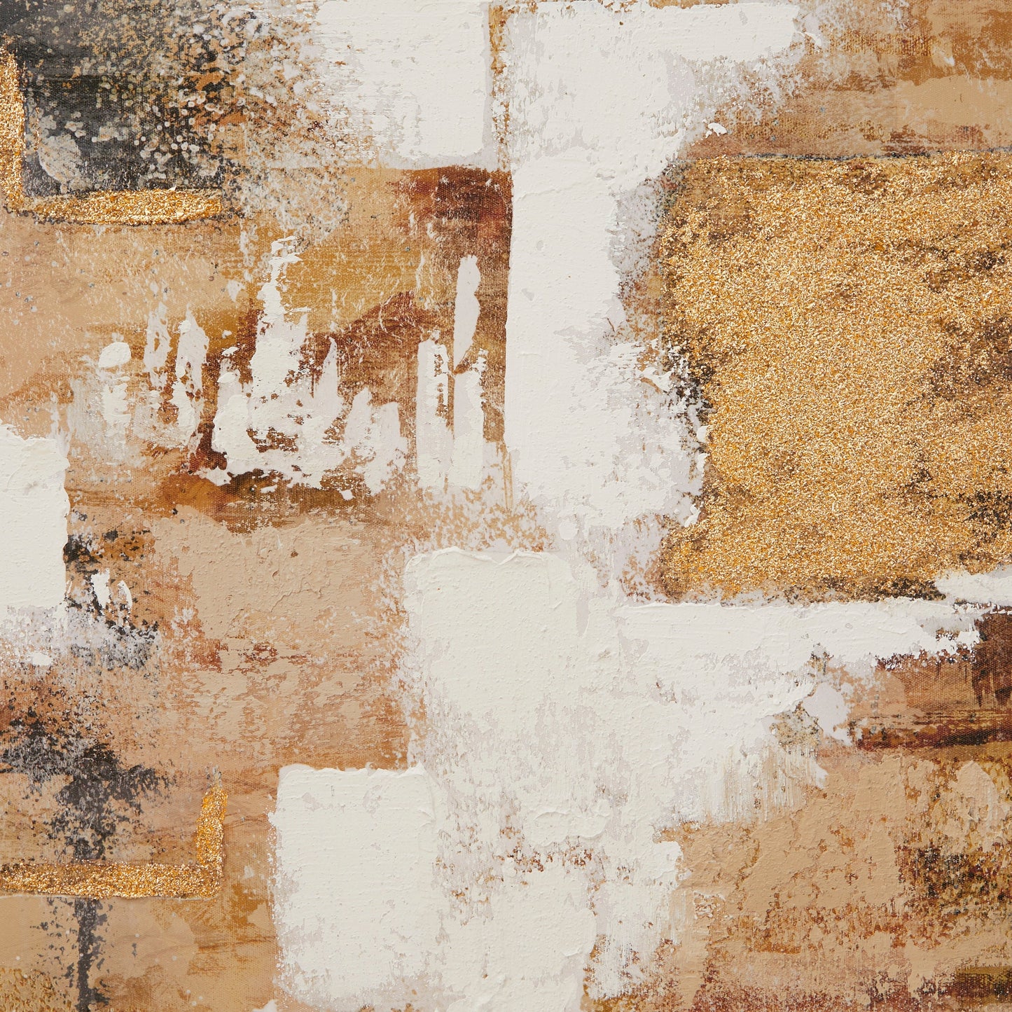 Quadro su tela astratto con cornice dorata - Oro - CosmoLiving di Cosmopolitan