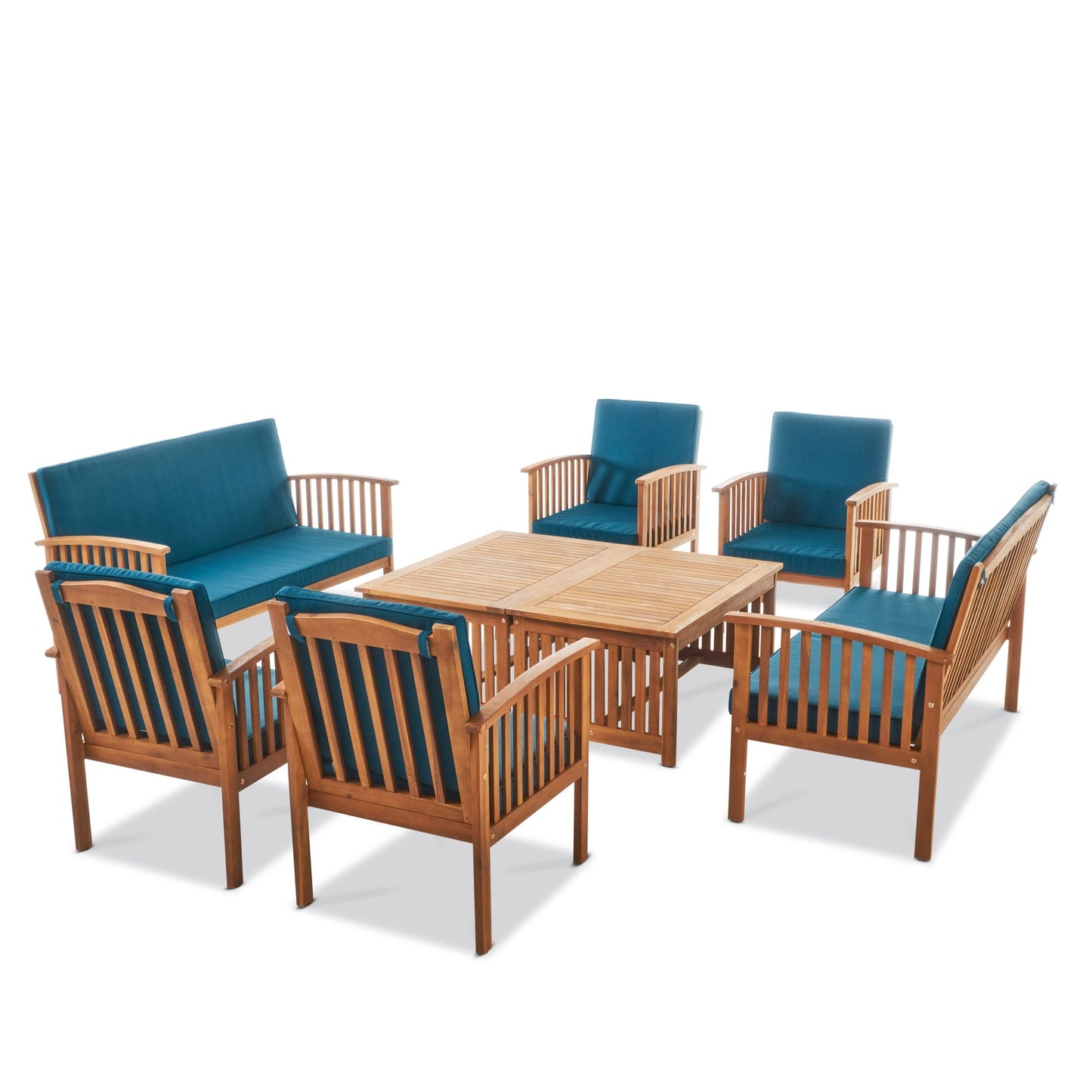 Set di divani da esterno Carolina Acacia da 8 pezzi di Christopher Knight Home