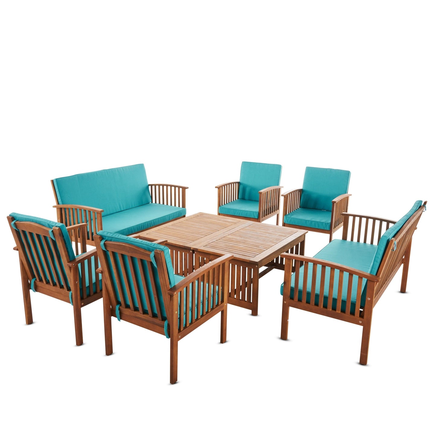 Set di divani da esterno Carolina Acacia da 8 pezzi di Christopher Knight Home