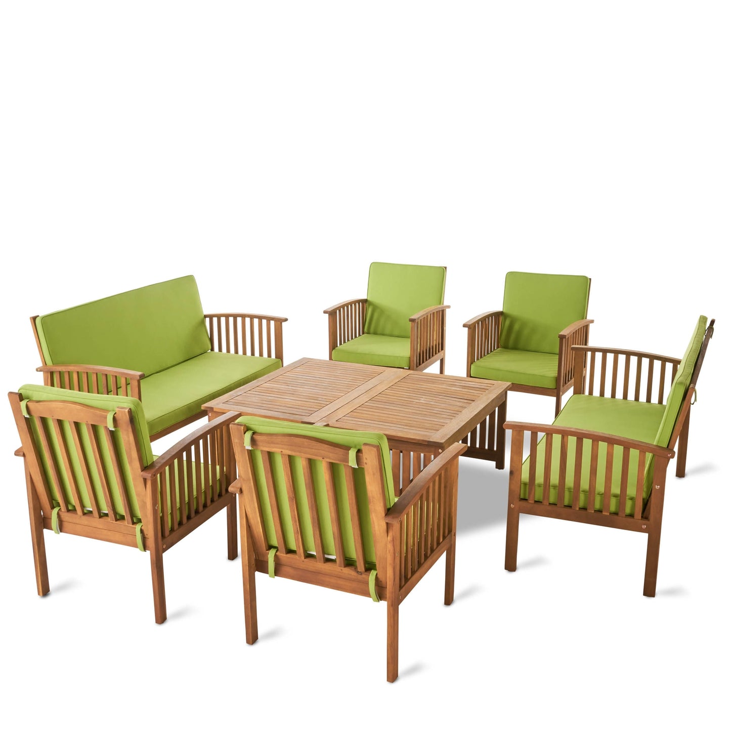 Set di divani da esterno Carolina Acacia da 8 pezzi di Christopher Knight Home
