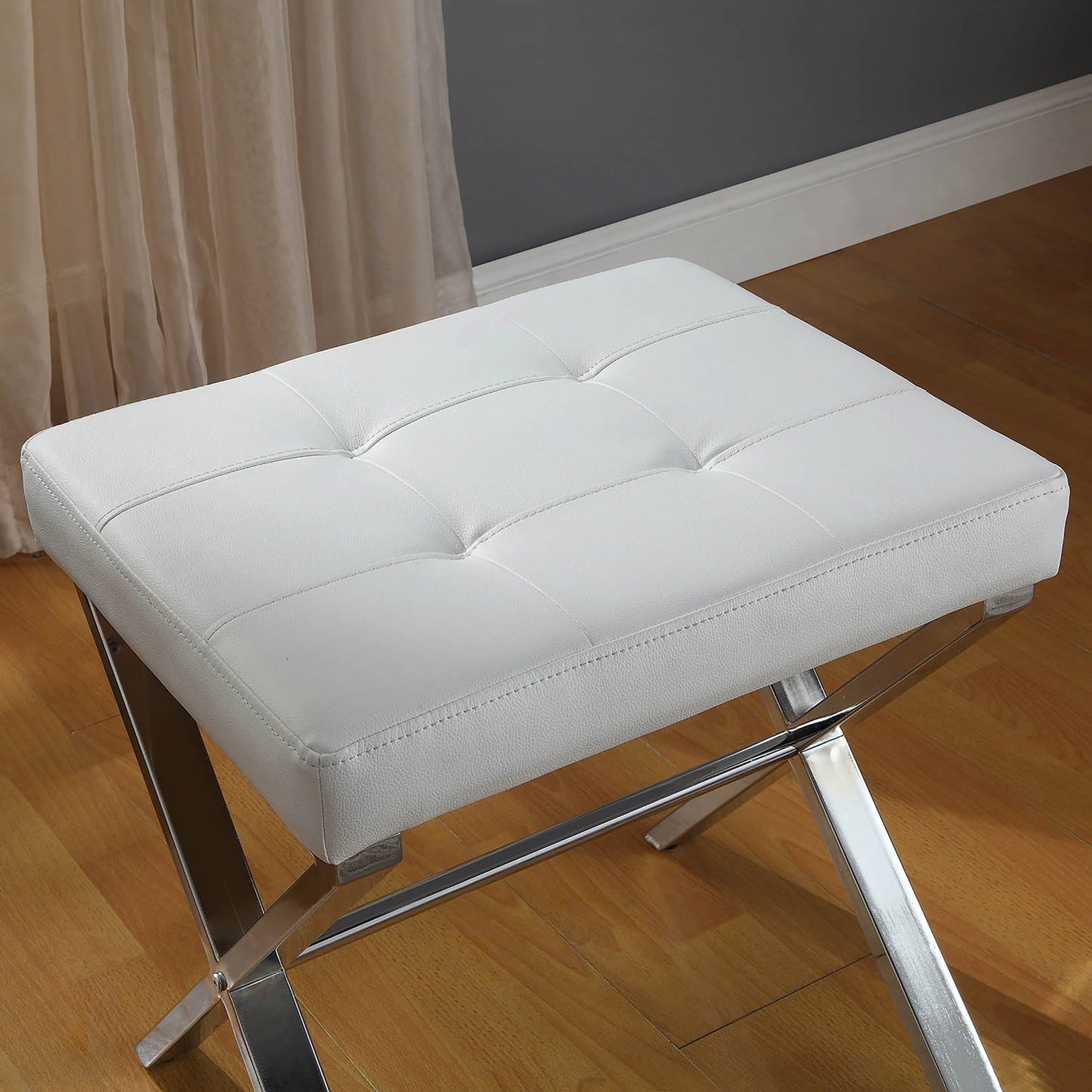 Carolina Living Elisabetta Vanity Bench - Bianco/Cromo
