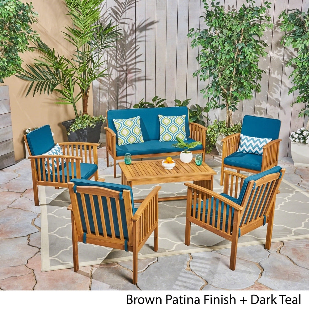 Set da salotto Carolina Outdoor da 6 posti in legno di acacia di Christopher Knight Home