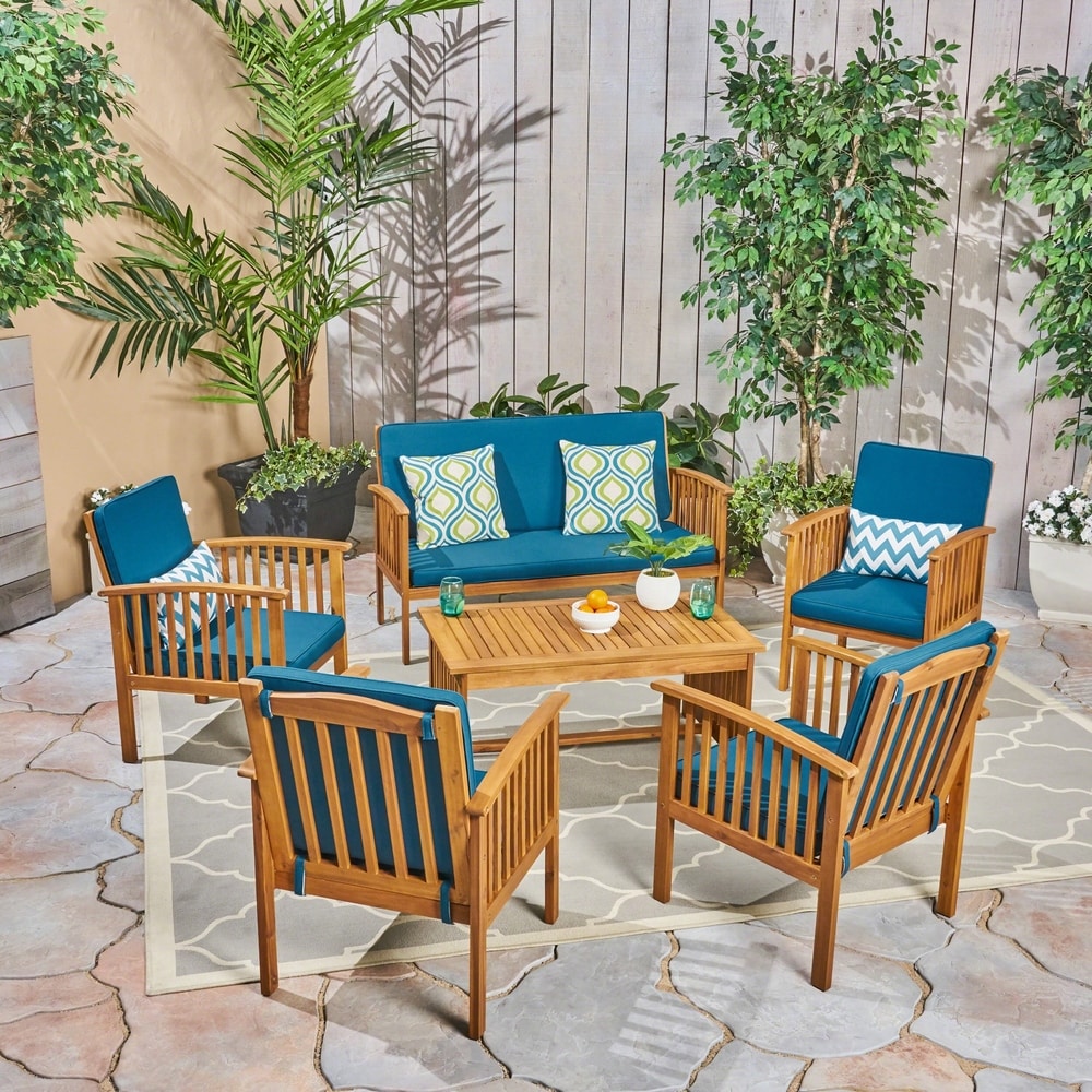 Set da salotto Carolina Outdoor da 6 posti in legno di acacia di Christopher Knight Home