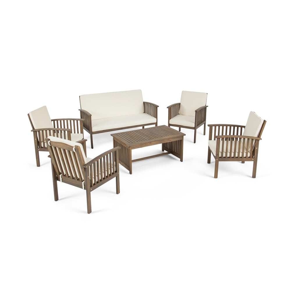 Set da salotto Carolina Outdoor da 6 posti in legno di acacia di Christopher Knight Home