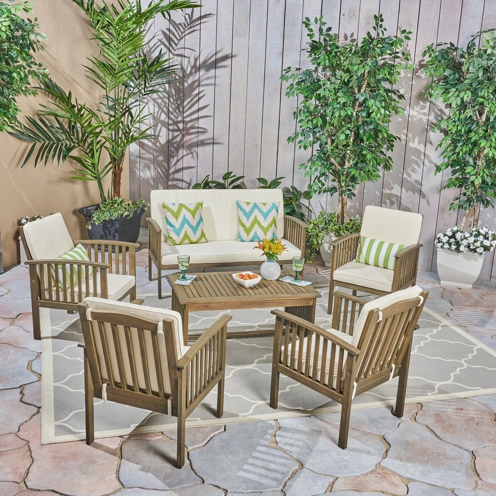 Set da salotto Carolina Outdoor da 6 posti in legno di acacia di Christopher Knight Home
