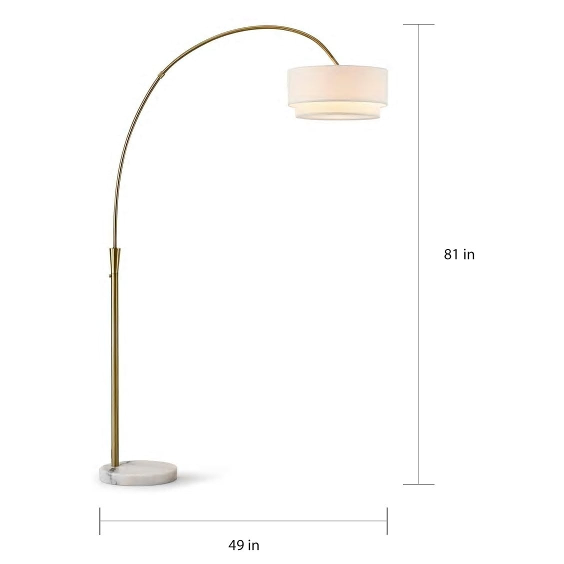Lampada da terra ad arco Flam da 81 pollici di Carson Carrington