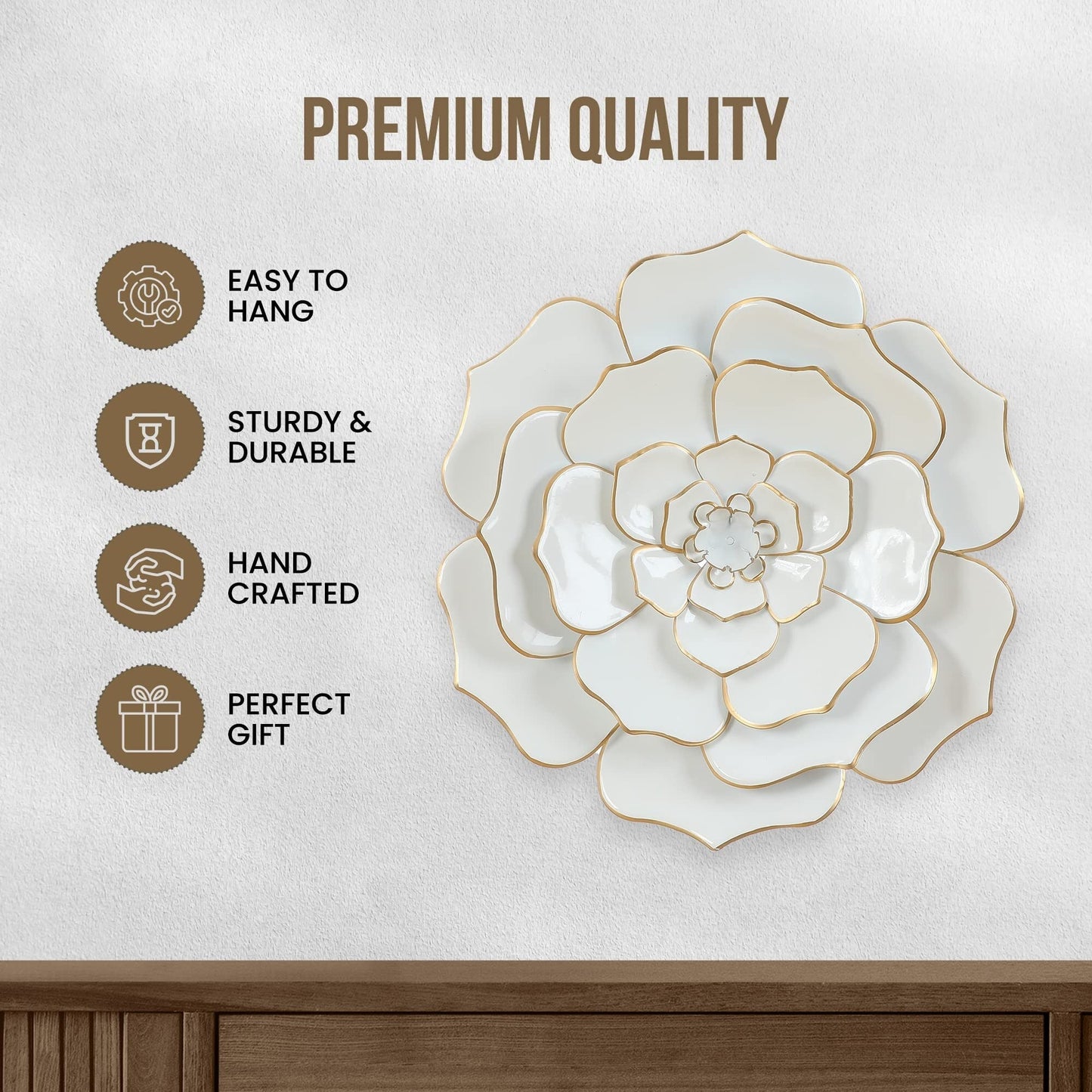 Carson Carrington Mjugg - Decorazione murale in metallo bianco con fiori
