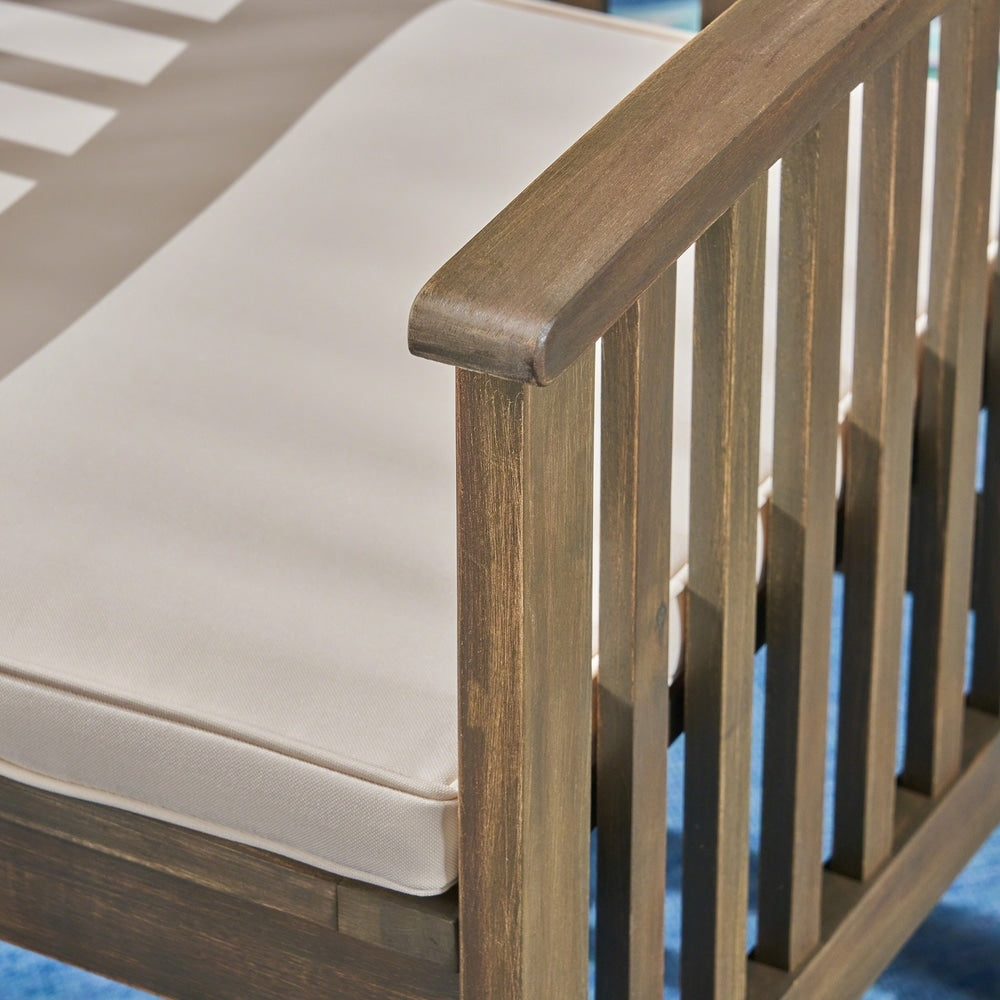 Casa Outdoor Set da bistrot rotondo in legno di acacia da 2 posti con gambe a X di Christopher Knight Home