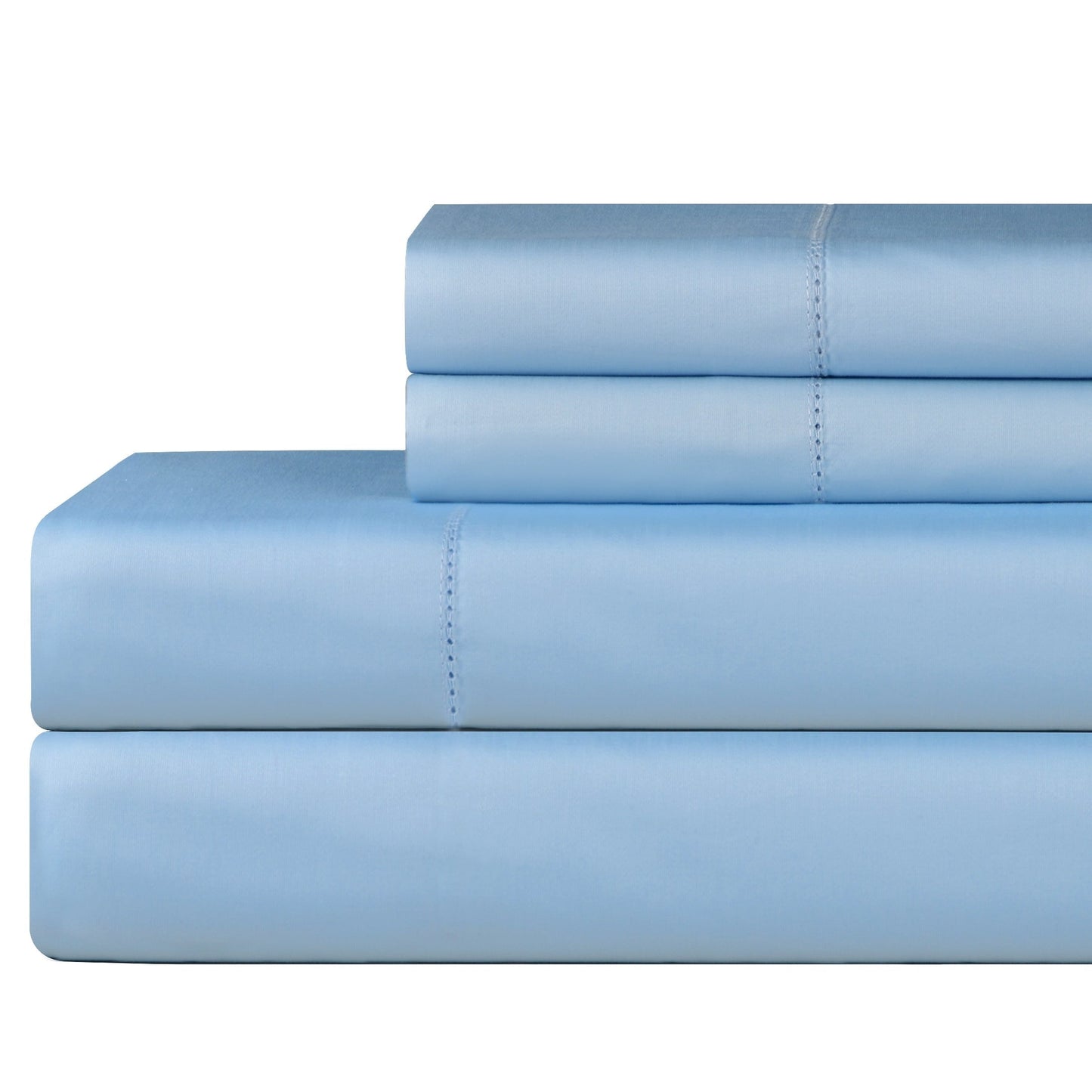 Set di lenzuola in raso di cotone Pima 610TC Celeste Home con tasche profonde