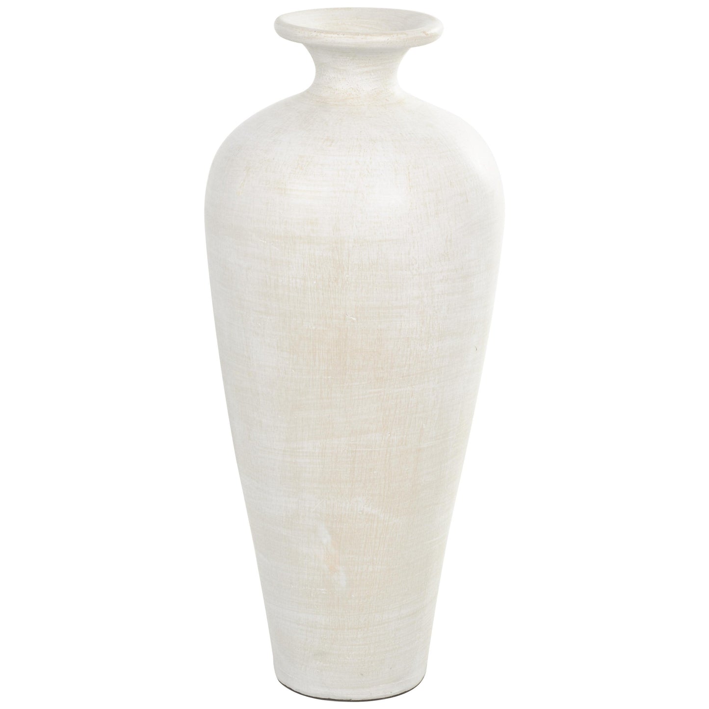 Vaso decorativo da pavimento in ceramica a forma di anfora alta - Bianco - Roche River Decor