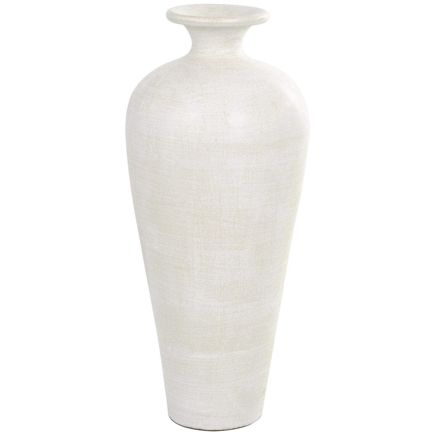 Vaso decorativo da pavimento in ceramica a forma di anfora alta - Bianco - Roche River Decor