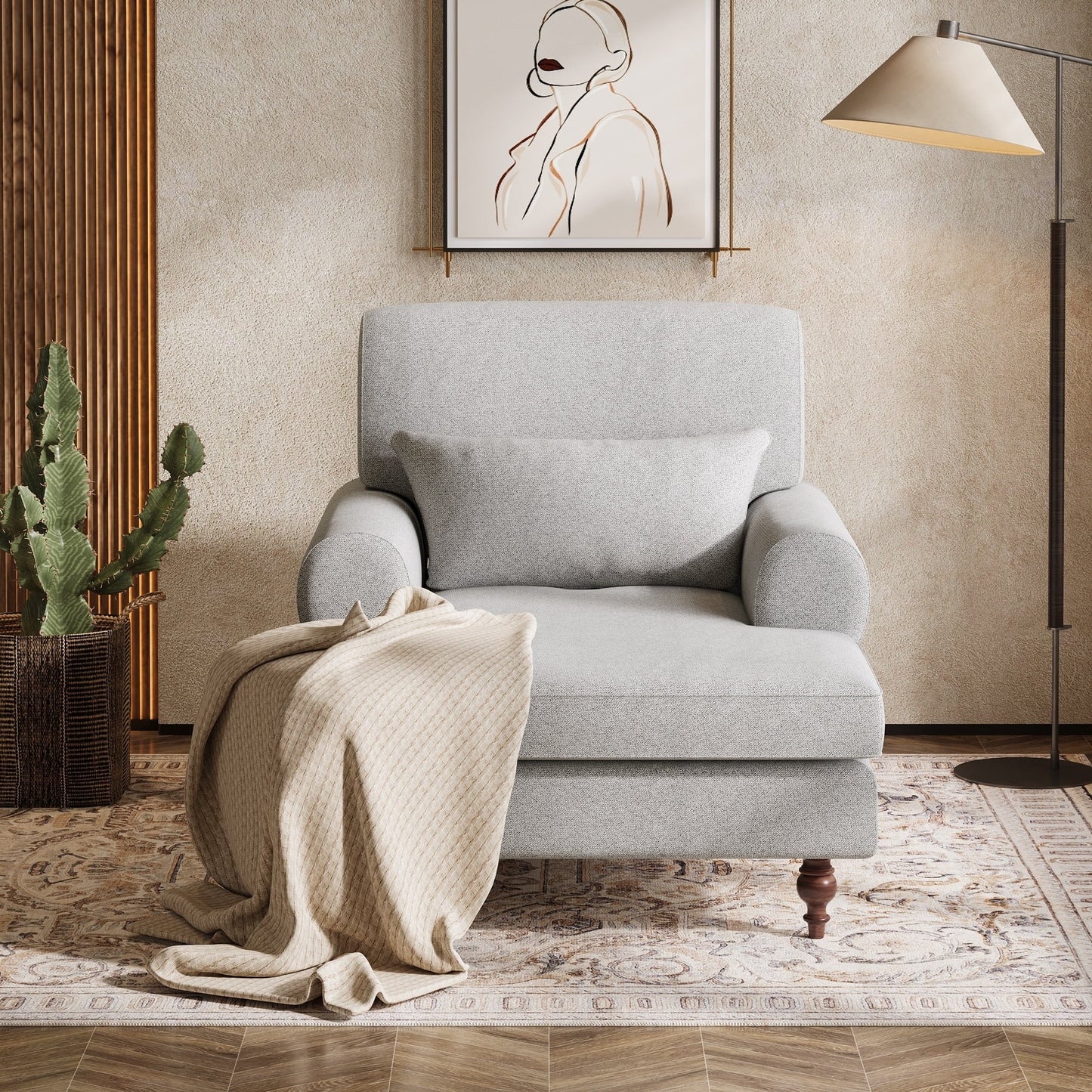 Poltrona chaise longue con schienale regolabile, moderna poltrona oversize comoda per interni