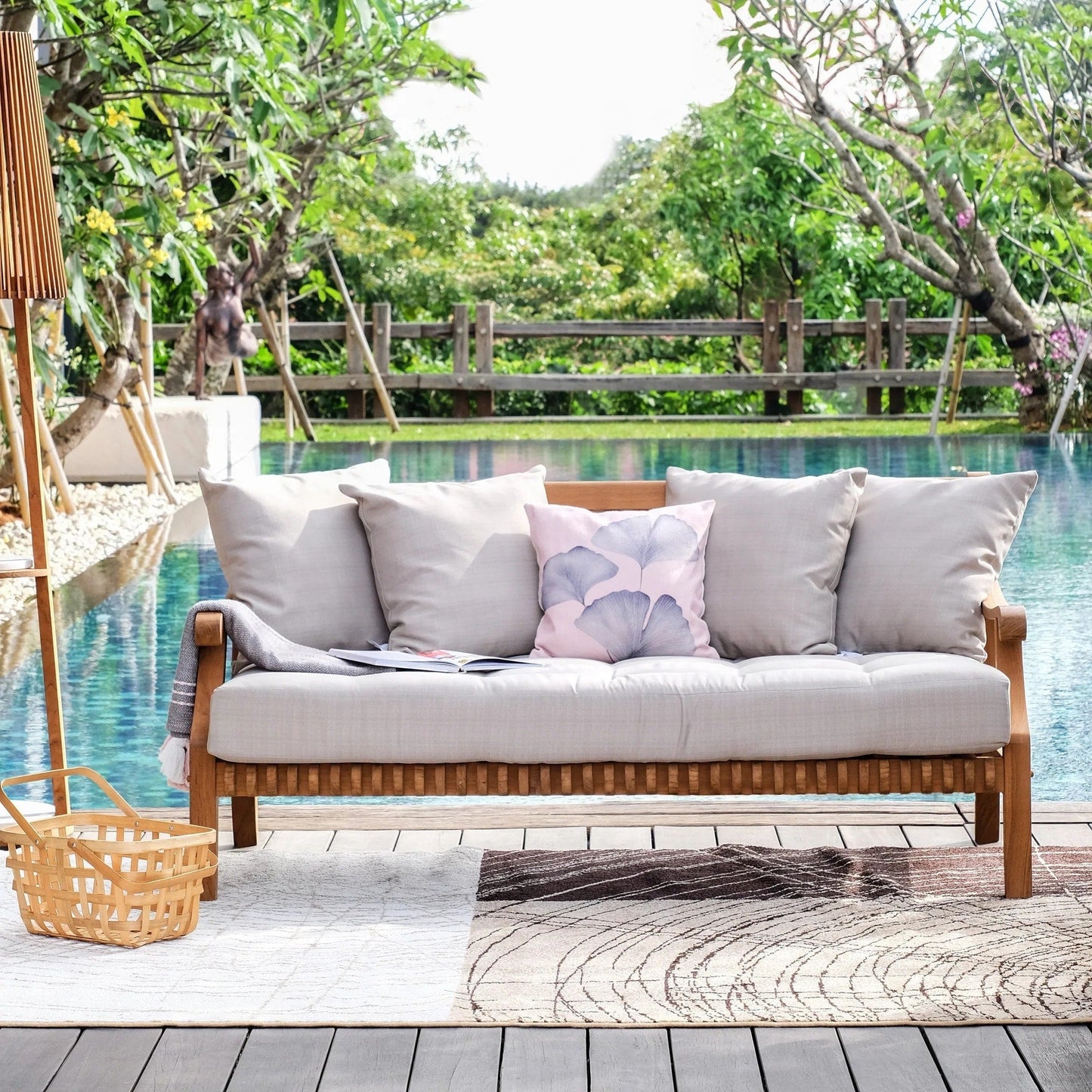 Set da conversazione per patio Cambridge Casual Chara in teak da 4 pezzi